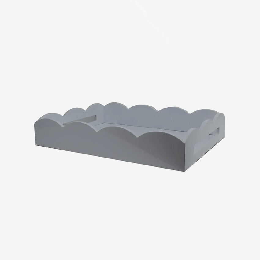 Addison Ross Scalloped Rectangle Tray - Decorative Serving Tray for Dining, Bathroom, or Coffee Table - Elegant Home Decor for Parties & Entertaining