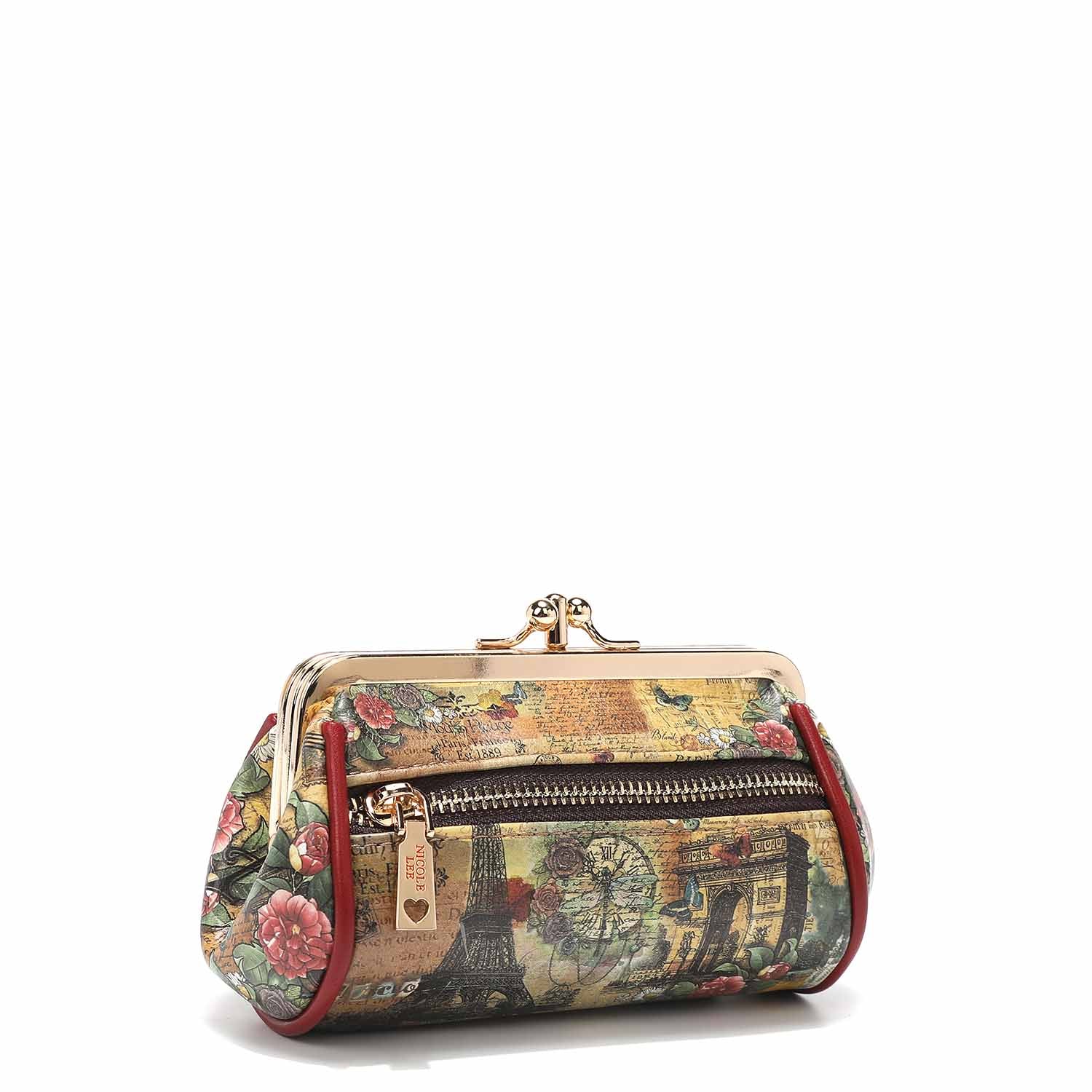 Mini Kiss Lock Coin Purse Wristlet - Small Leather Wallet for Women - Perfect for Coins, Cards & Cash - Ideal for Parties, Travel & Everyday Use
