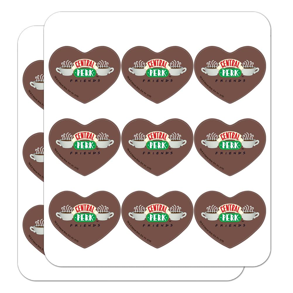 Friends TV Show Central Perk Logo Heart Shaped Planner Stickers - Perfect for Bullet Journals, Scrapbooking, DIY Crafts & Gift Decoration