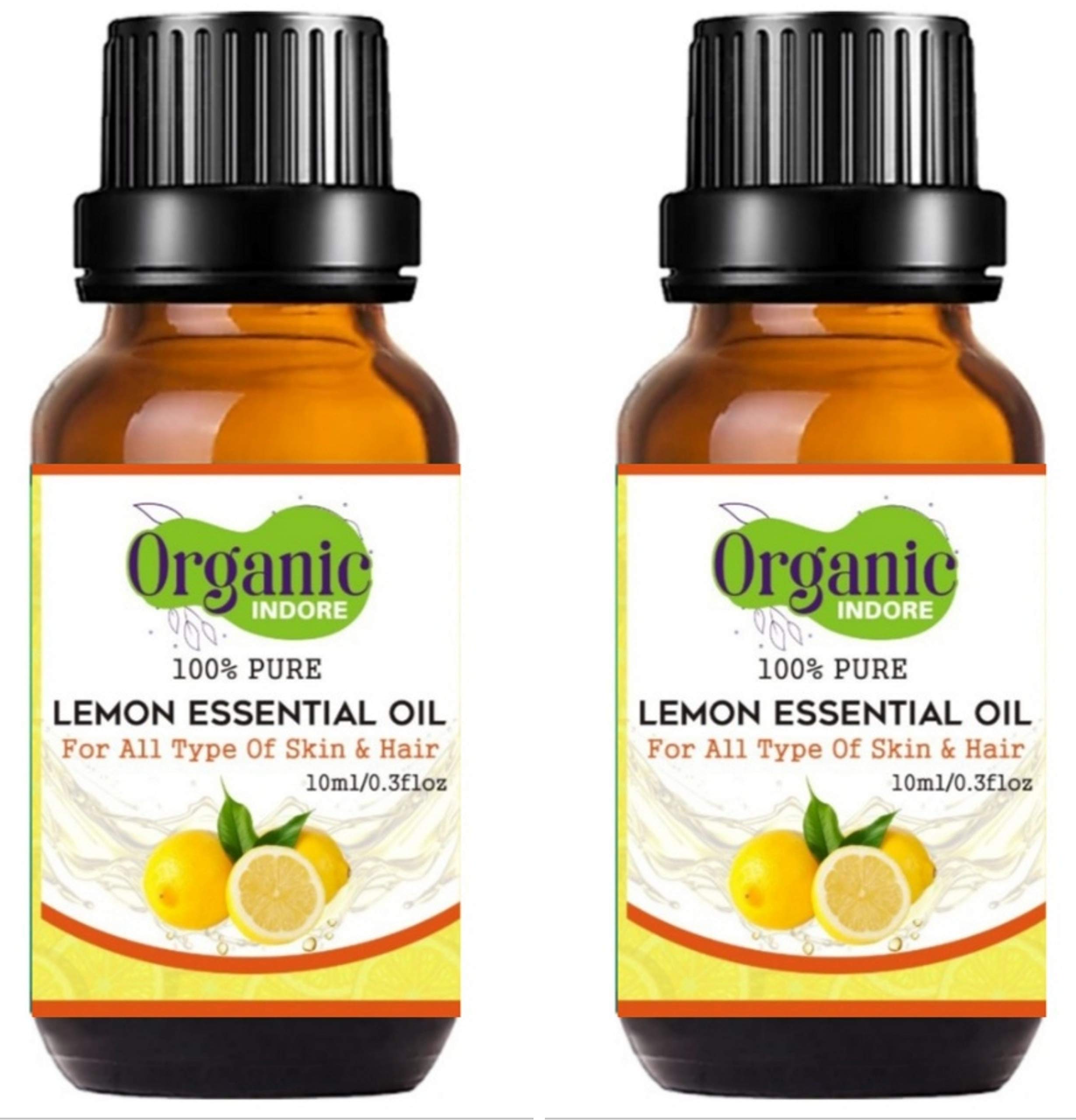 Pure Organic Indore Lemon Essential Oil for Aromatherapy, Skin Care & Hair Growth - Cold Pressed, 100% Natural, Therapeutic Grade