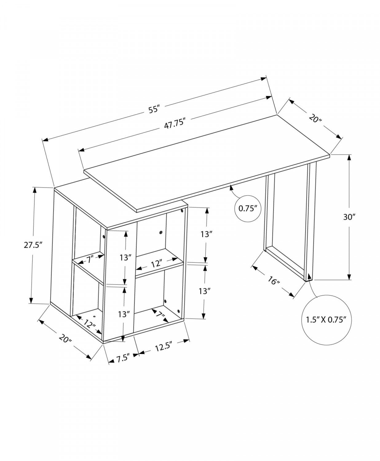 Arken White Modern Office Desk - Stylish & Functional Home Office Furniture for Work & Study