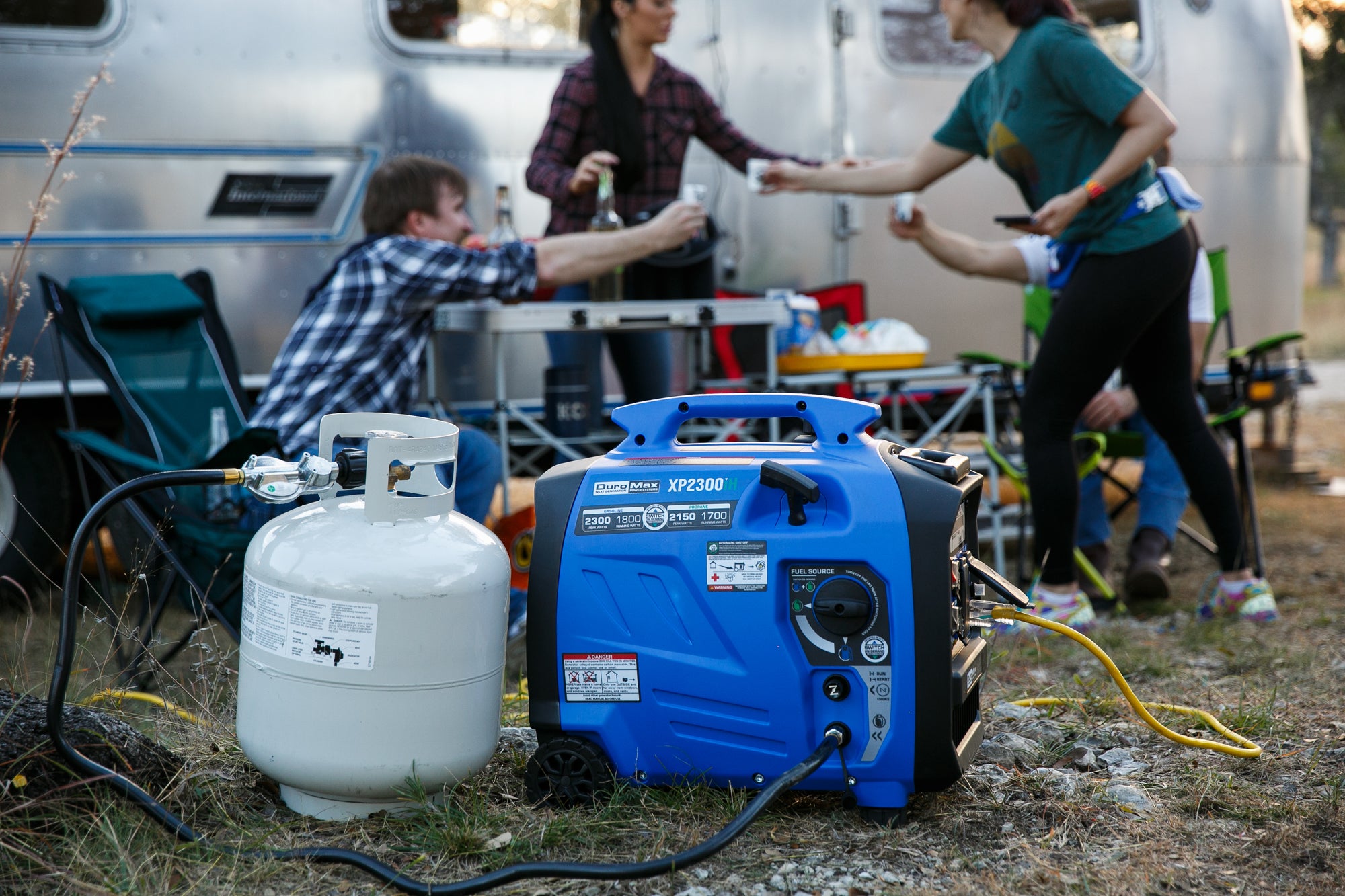 2300W Dual Fuel Portable Inverter Generator with CO Alert - Gas & Propane Powered for Camping, RV, Home Backup & Outdoor Power Supply