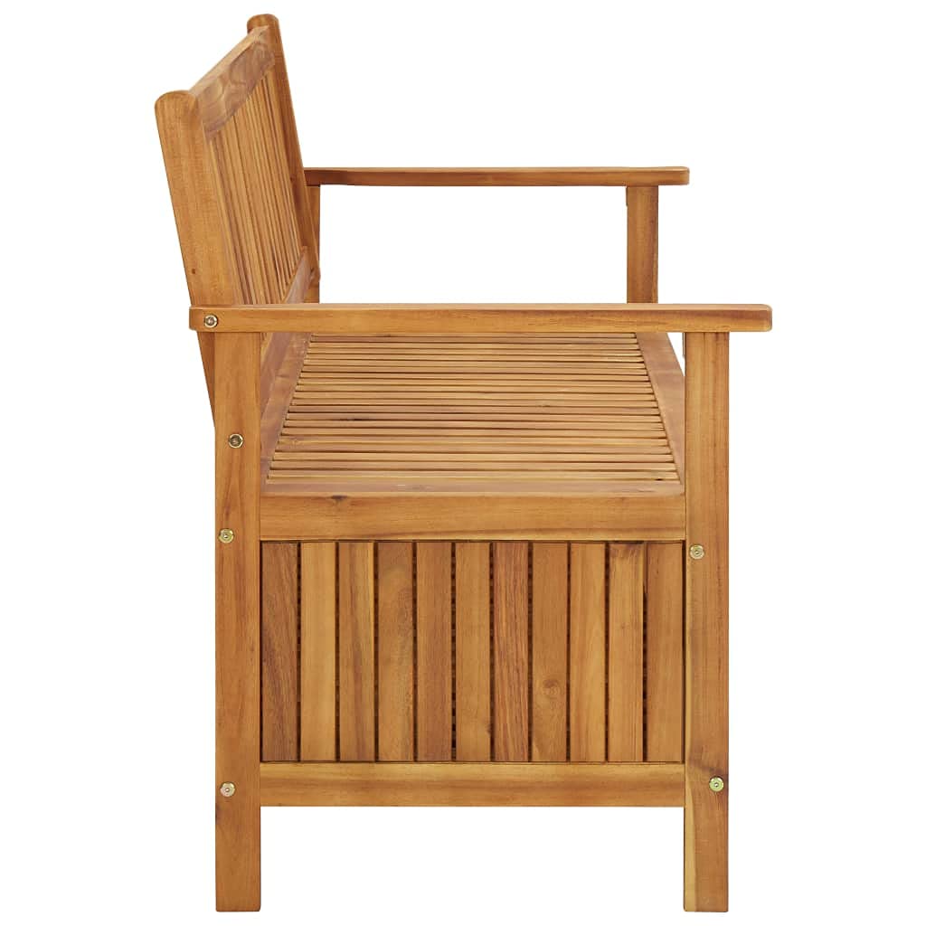 vidaXL Solid Acacia Wood Storage Bench - Stylish Patio Furniture with Large Storage Compartment, Durable Outdoor Seating, Natural Oil Finish - Perfect for Garden, Deck, and Entryway Organization