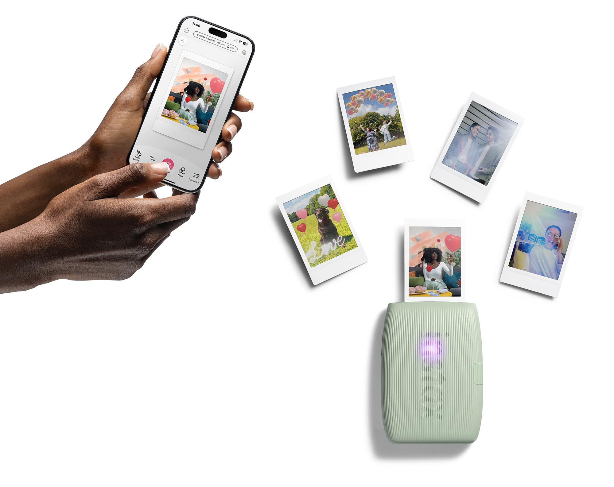 Fujifilm Instax Mini Link 3 Smartphone Printer - Wireless Instant Photo Printer for iPhone & Android - Print Polaroid-Style Pictures from Phone - Perfect for Travel, Parties & Scrapbooking (Sage Green)