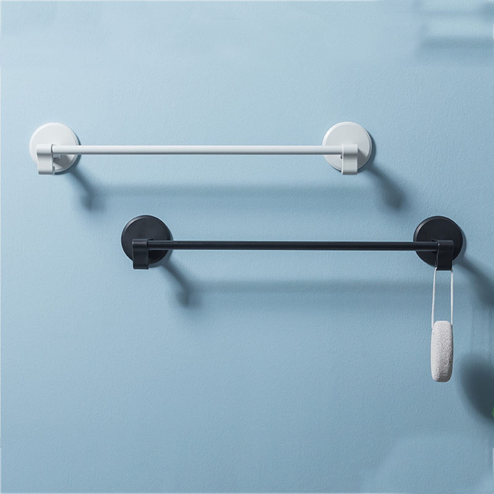 18 Inch White Wall Mounted Towel Bar for Bathroom - Heavy Duty Adhesive Towel Rack with Toilet Paper Holder & Slipper Storage - Perfect for Small Bathrooms, Apartments and RVs