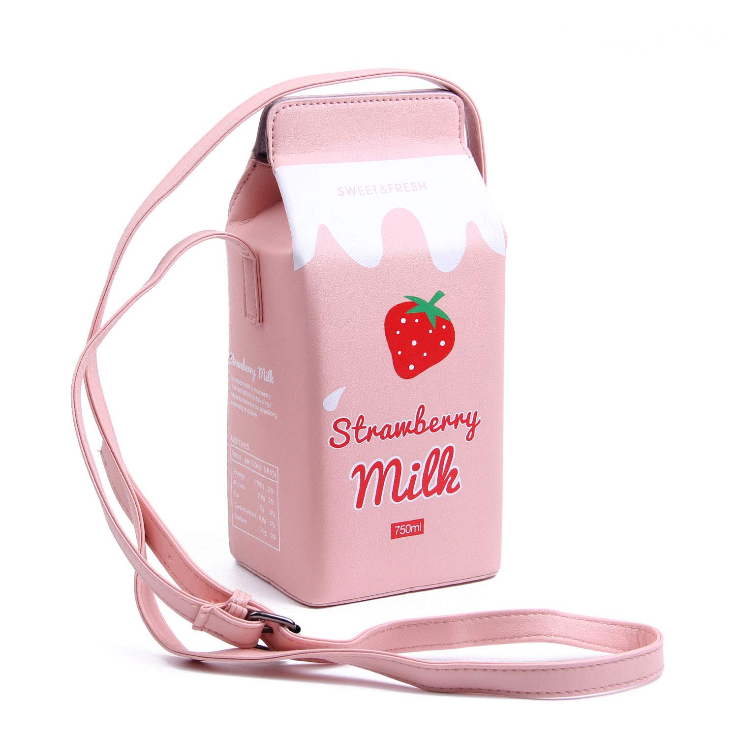 Lanpet Women's Unique Fruit-Themed Crossbody Bag - Banana Strawberry Milk Box Design Phone Wallet Purse for Girls | Perfect for School, Shopping & Travel Accessories