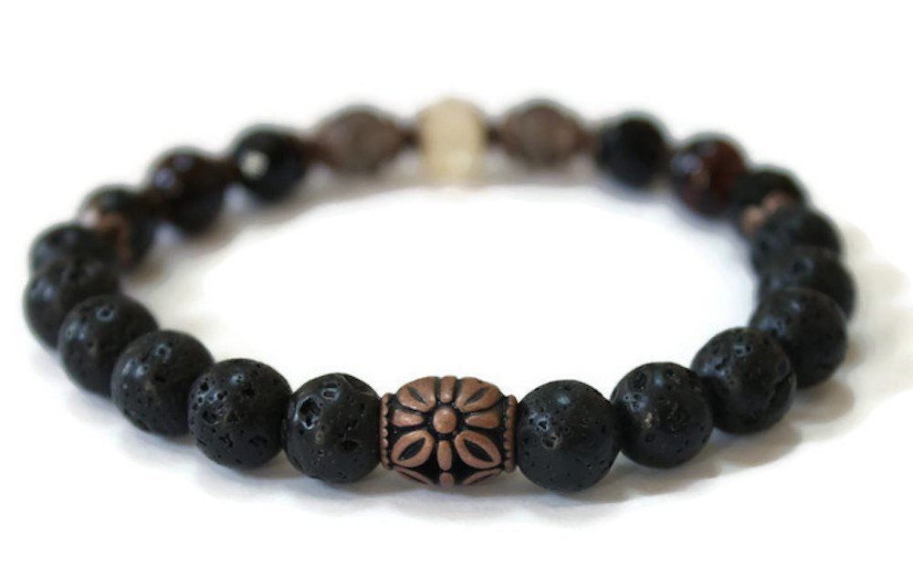 Gemstone Aromatherapy Bracelet Set with Essential Oils - Confidence & Energy Boost for Yoga & Meditation