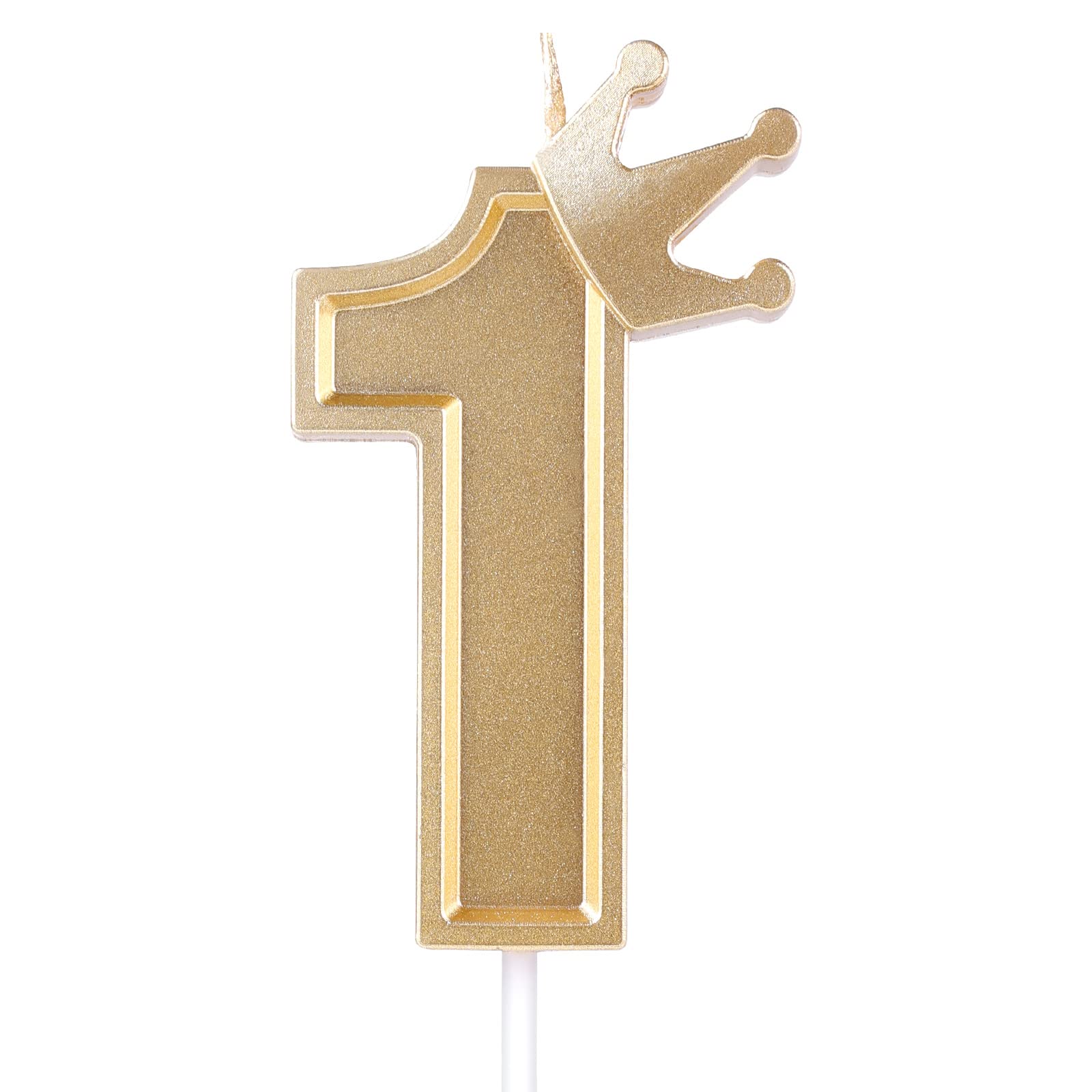 AIEX 3D Gold Number 3 Birthday Candle with Crown Topper - Cake Decorations for Anniversary & Party Celebrations - Perfect for Birthday Cakes, Cupcakes, and Special Occasions