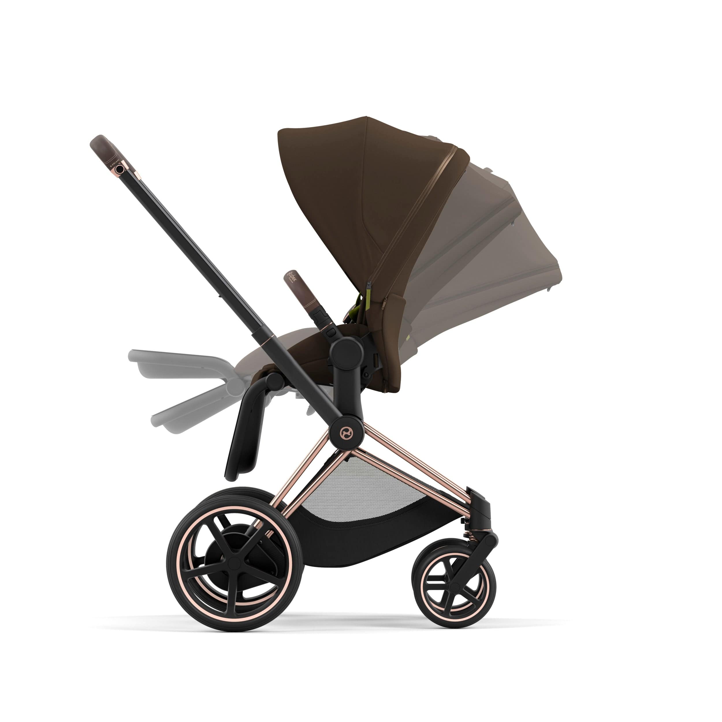 Cybex ePriam 2 Complete Stroller - Rose Gold/Brown Luxury Baby Stroller with All-Wheel Suspension | Perfect for Urban Walking, Shopping & Travel