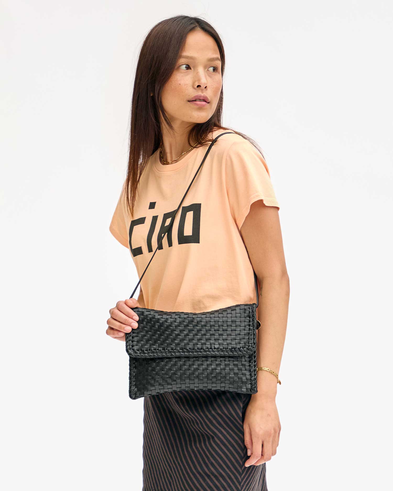 Stylish Black Woven Checker Envelope Clutch - Elegant Women's Handbag for Evening Parties, Date Nights & Special Occasions