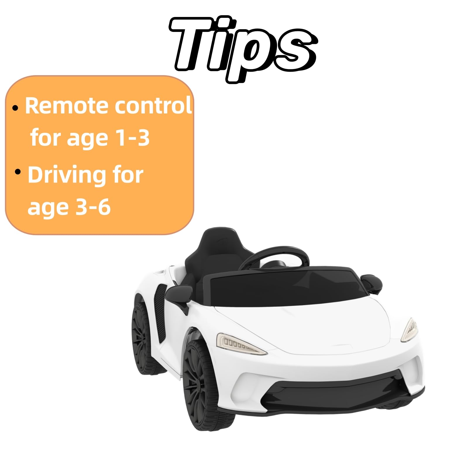 12V Licensed Kids Ride On Car with Parent Remote Control - LED Headlights, Sound System & 2-Speed Electric Vehicle - White Toy Car for Toddlers | Perfect for Birthday Gifts, Outdoor Play & Backyard Fun