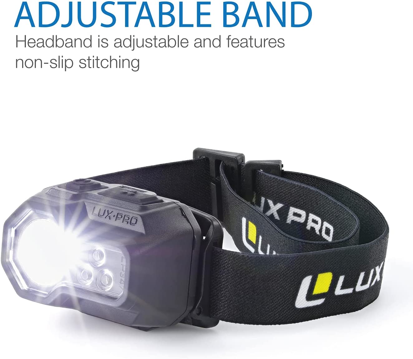 400 Lumen Rechargeable LED Headlamp with Adjustable Headband - Bright Waterproof Flashlight for Camping, Hiking, Running & Outdoor Activities