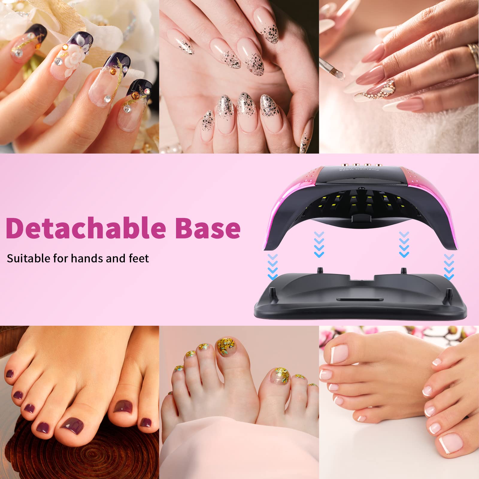 Professional 268W UV LED Nail Lamp with Auto Sensor - 4 Timer Settings for Gel Polish Curing, Manicure & Pedicure | Perfect for Home Salon, Nail Art Studio & DIY Nail Care