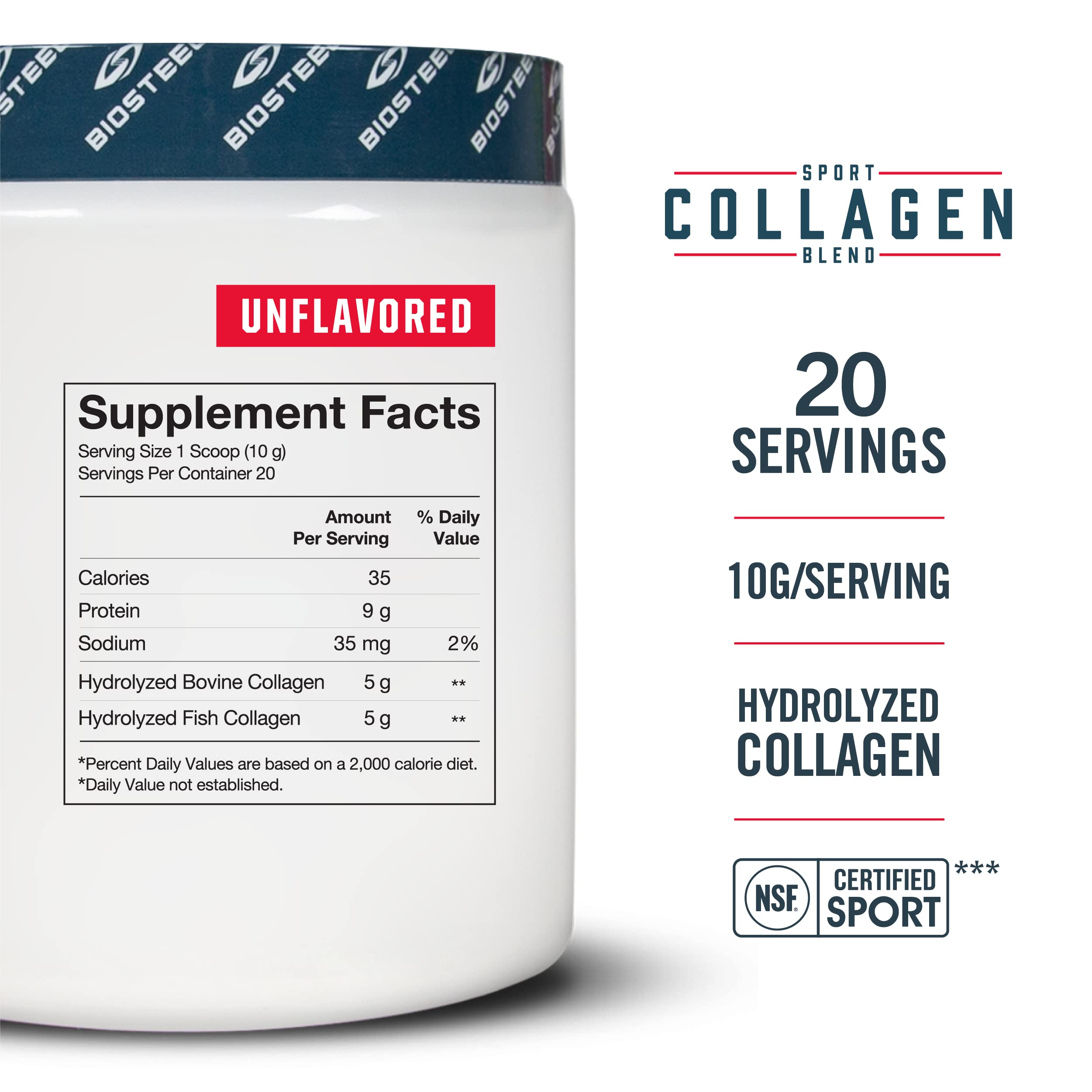 BIOSTEEL Stackables Sport Collagen Blend - Hydrolyzed Collagen Peptides Powder, Non-GMO, Gluten Free, 20 Servings for Muscle Recovery, Joint Support & Skin Health - Perfect for Athletes, Fitness Enthusiasts & Active Lifestyles