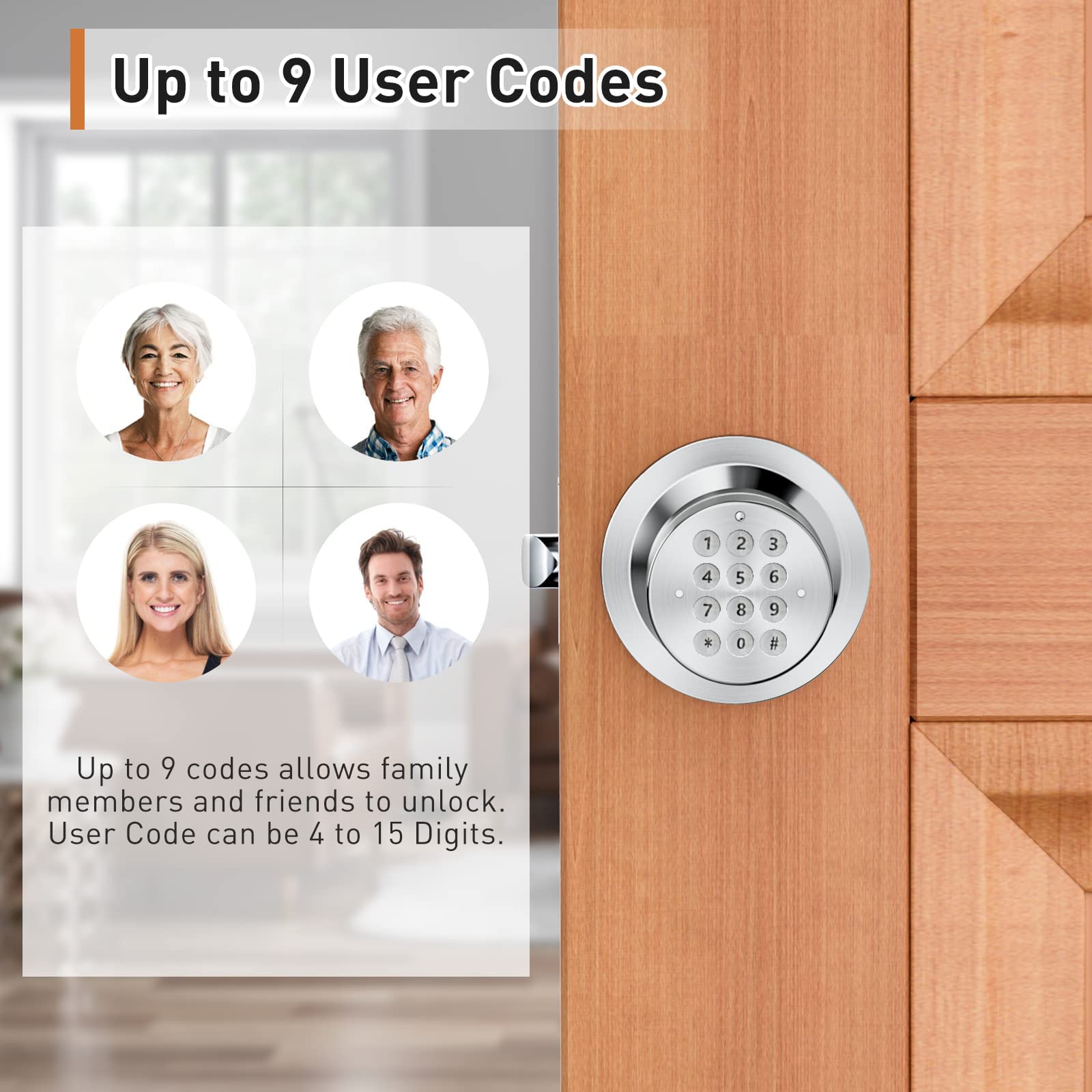 Signstek Keyless Digital Electronic Door Lock - Secure Entry System, Satin Nickel Finish, 3-Pack for Home, Office & Apartment Security