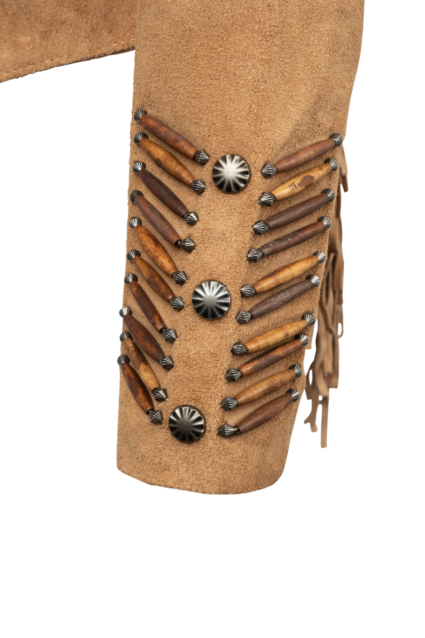 Handmade Beaded Buffalo Suede Jacket - Native American Style Western Wear for Men & Women | Perfect for Rodeo, Powwow & Boho Fashion