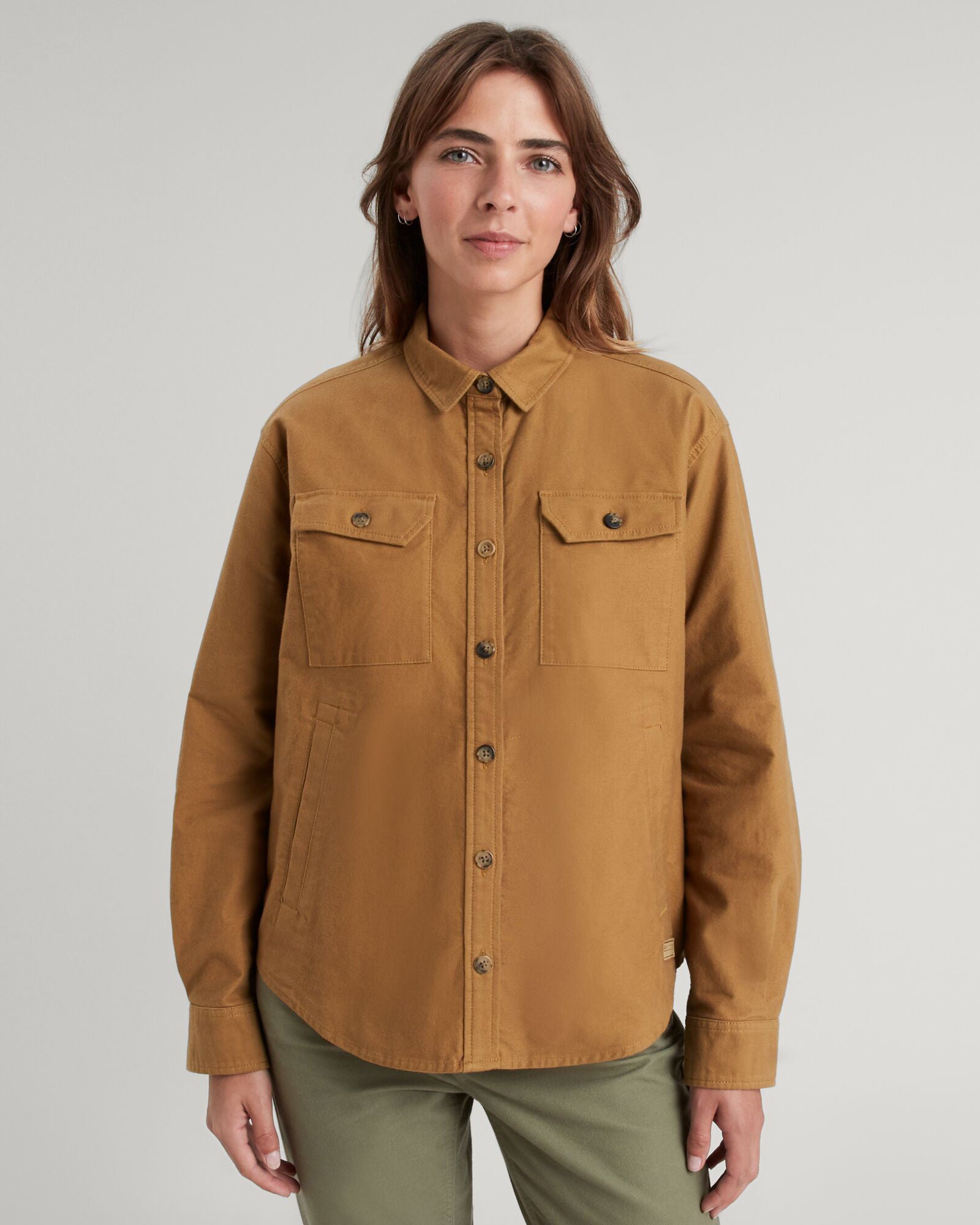 Women's Huntly Moleskin Long Sleeve Shirt - Soft Canvas Button Down Top for Casual Wear & Outdoor Activities