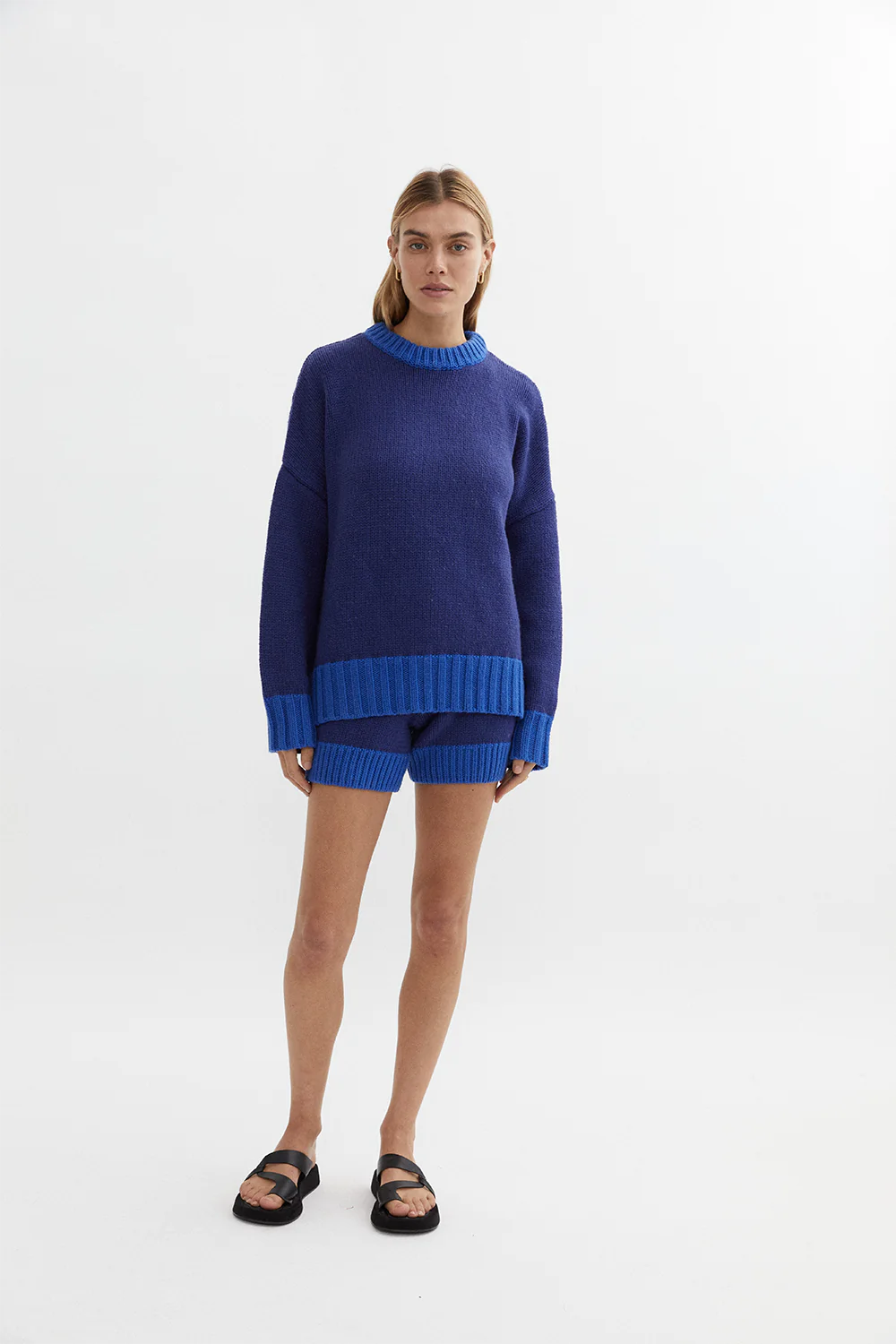Chambord Knit Sweater in Cobalt Blue - Women's Casual Pullover for Fall & Winter | Perfect for Office, Date Night and Weekend Outfits