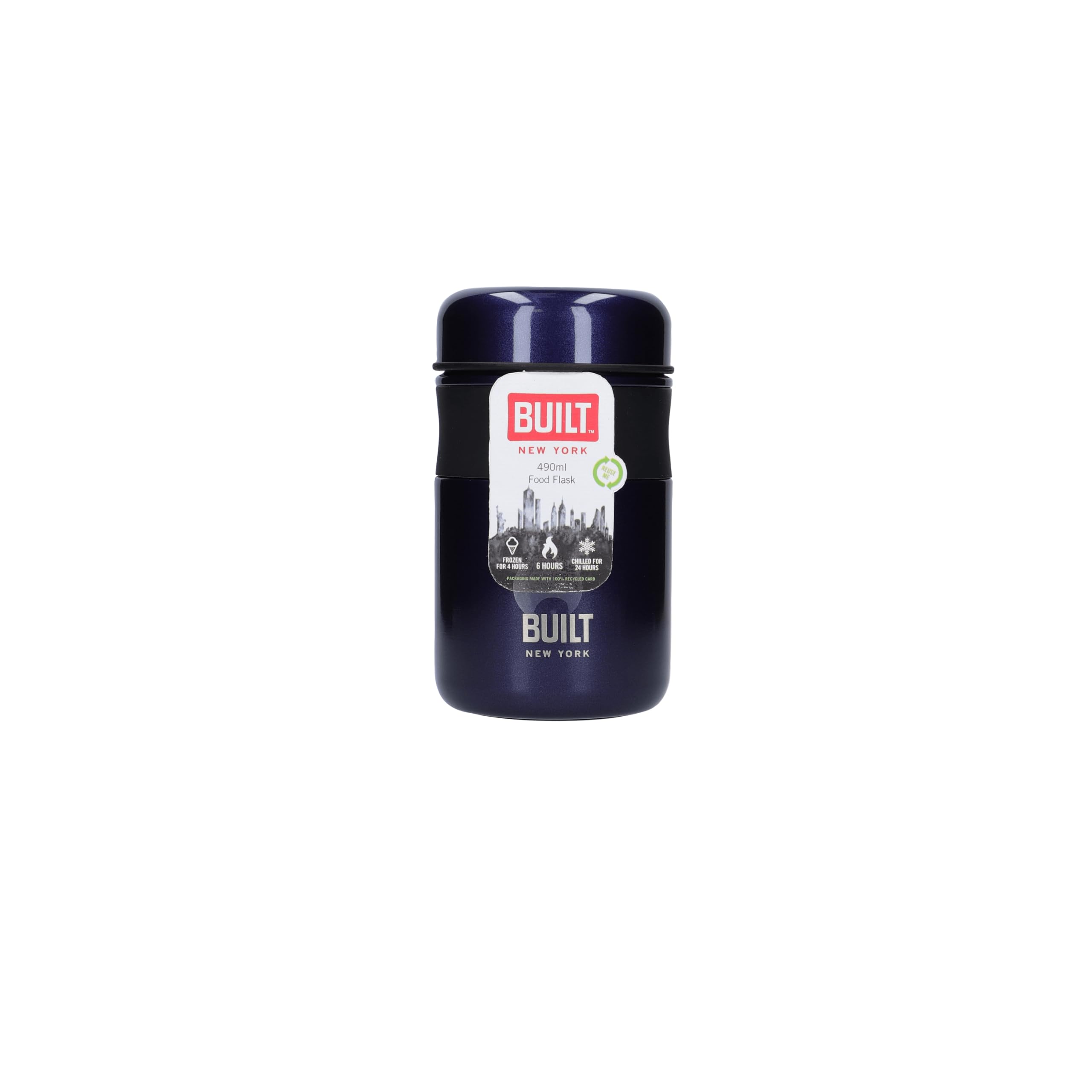 Premium Stainless Steel Double Wall Vacuum Insulated Food Flask - 490ml (16oz) Navy Blue - Keeps Food Hot/Cold for Hours - Perfect for Office, School, Picnics & Outdoor Adventures
