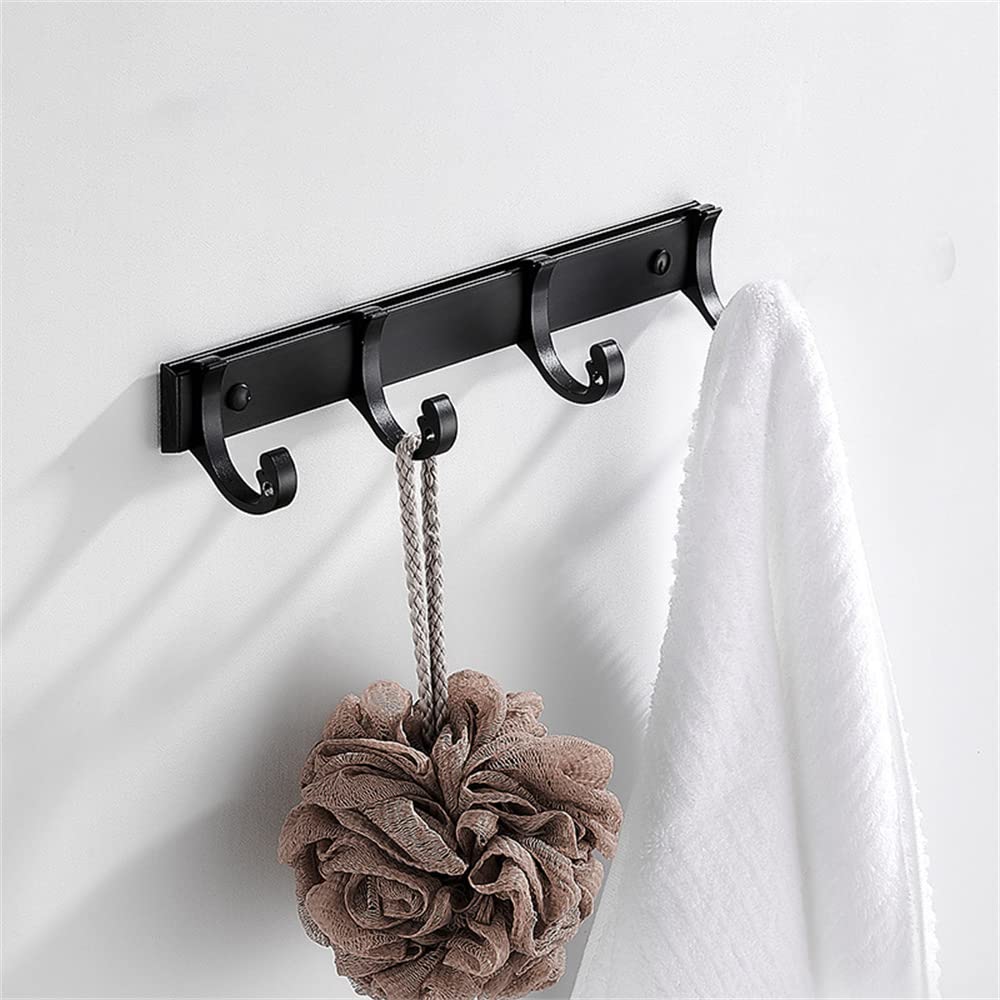 WXXGY Wall Mounted Bathroom Hooks - 4 Pack Heavy Duty Aluminum Robe Hooks for Towels & Coats - No Drill Adhesive & Screw Mounting Options - Perfect for Bathroom, Kitchen, Bedroom & Entryway Organization