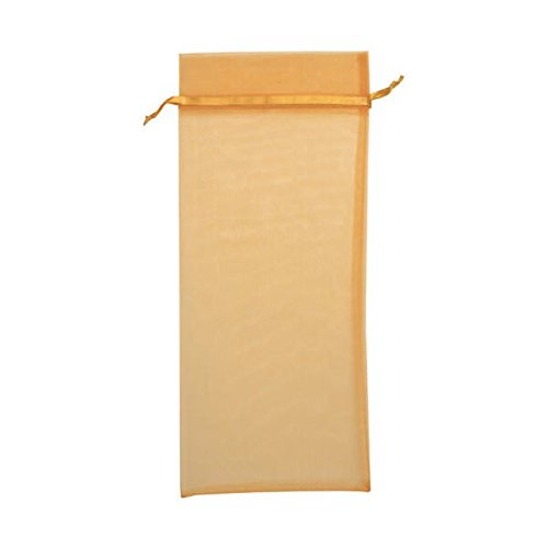 JAM Paper Sheer Organza Wine Bags - 6x14 Inches - Gold - Bulk 96 Bags per Box - Perfect for Wedding Favors, Party Gifts & Holiday Celebrations