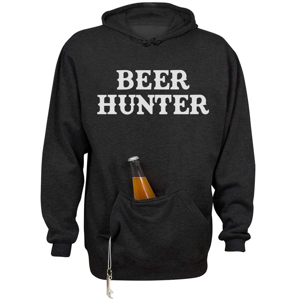 Funny Beer Hunter Drinking Hoodie - Unisex Tailgate Sweatshirt with Beer Holder | Perfect for Game Day, Parties & Outdoor Events
