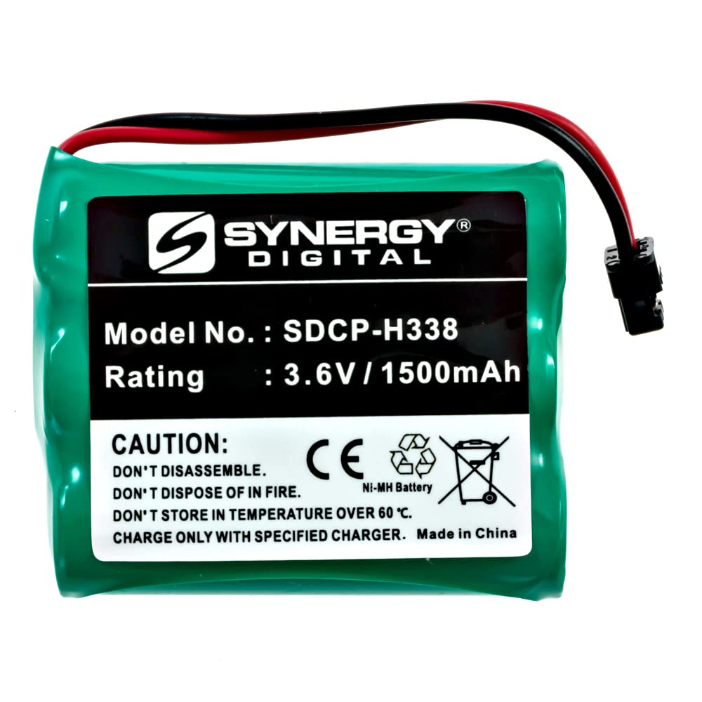 Synergy Digital Rechargeable Ni-MH 3.6V 1500mAh Cordless Phone Batteries - 4 Pack SDCP-H338 Compatible with Panasonic KX-TC943 | Perfect for Home & Office Cordless Phones, Long-Lasting Replacement Batteries