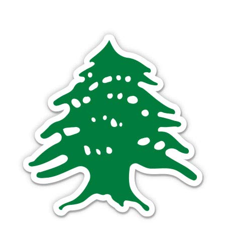 Green Cedar Lebanon 5-Inch Vinyl Sticker - Waterproof Decal for Car, Laptop, iPad - Perfect for Outdoor Adventures, Travel & Personalizing Devices