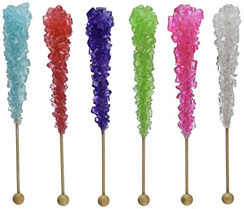 Colorful Assorted Wrapped Rock Candy Sticks - 10 Piece Bulk Pack | Sweet Treats for Parties, Weddings, Baby Showers & Candy Buffets