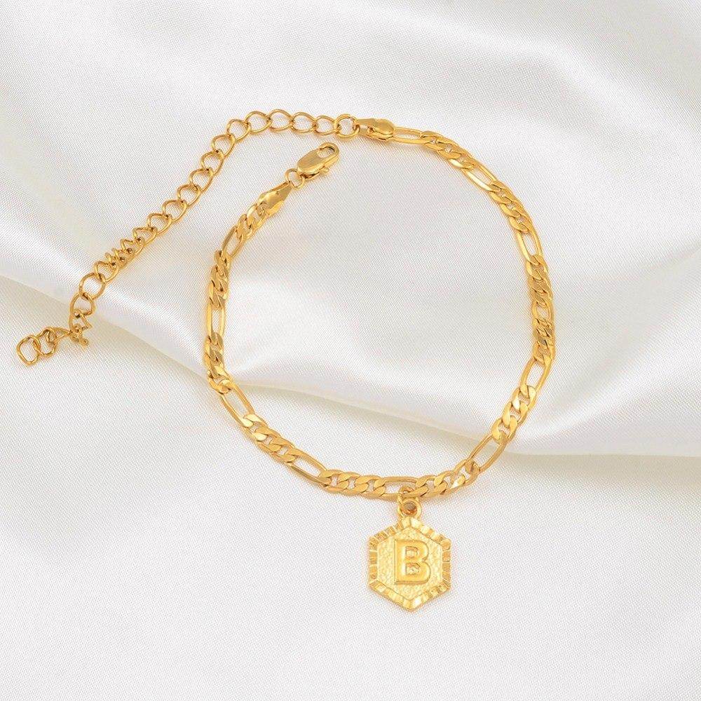 Personalized Initial Anklet for Women - Custom Name Ankle Bracelet - Dainty Gold Plated Jewelry Gift for Her - Perfect for Beach, Vacation & Everyday Wear