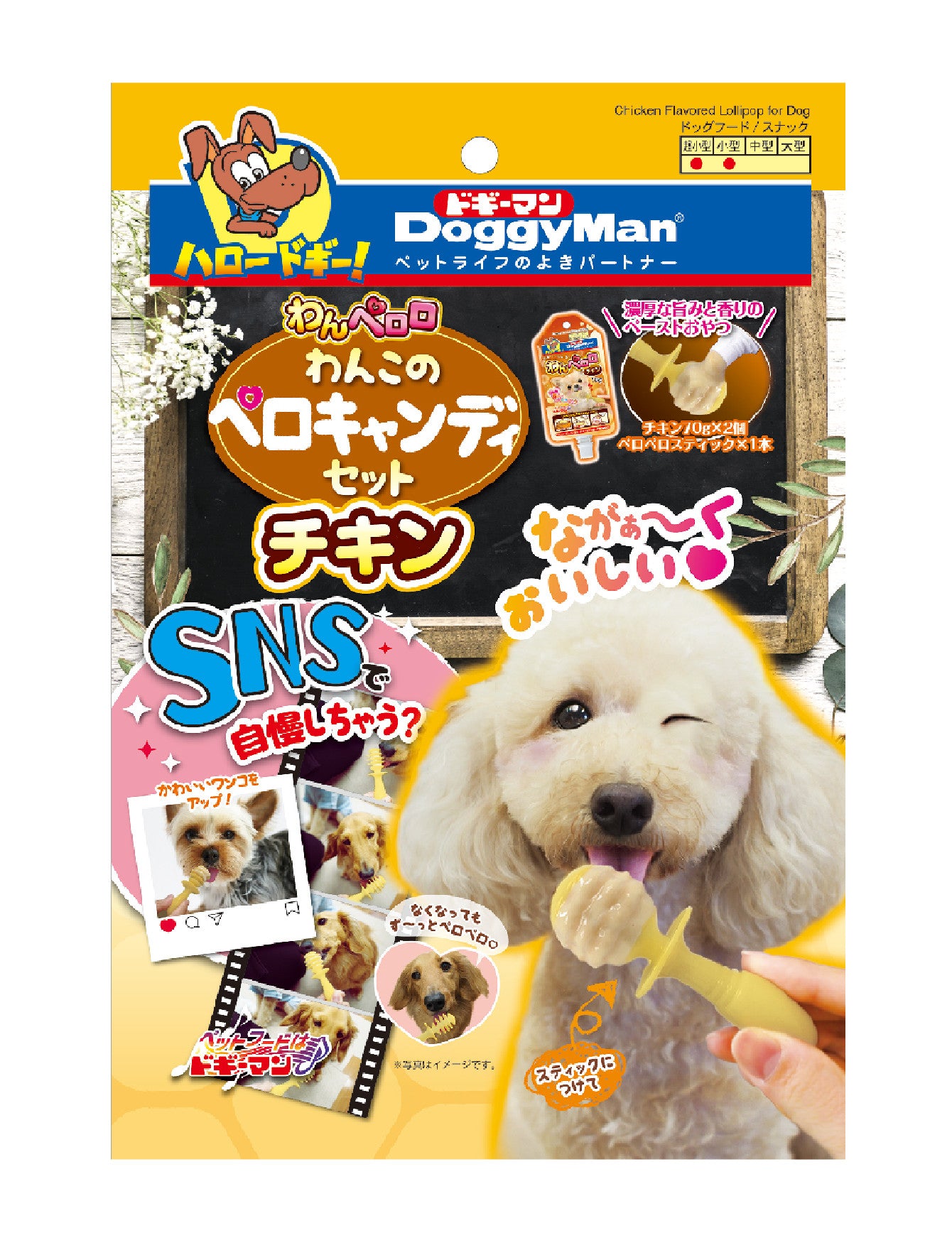 DoggyMan Chicken Flavor Lickable Lollipop DIY Dog Treats - 2 Pack (70g Each) | Long-Lasting Chew Toy for Small & Medium Dogs | Perfect for Training Rewards, Anxiety Relief & Dental Health