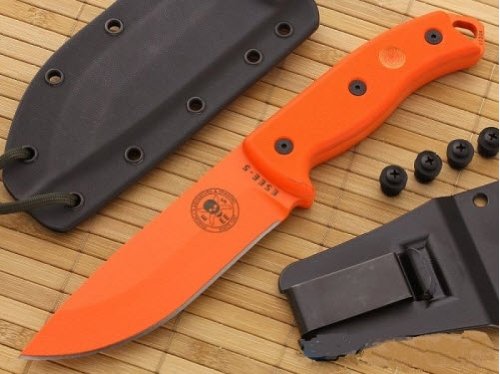 ESEE 5POROR Survival Knife - High Carbon Steel Fixed Blade Tactical Knife for Outdoor, Camping, Hunting & Bushcraft | ESEE Model 5 Escape & Evasion Knife with Sheath | Perfect for Survivalists, Preppers & Military Use