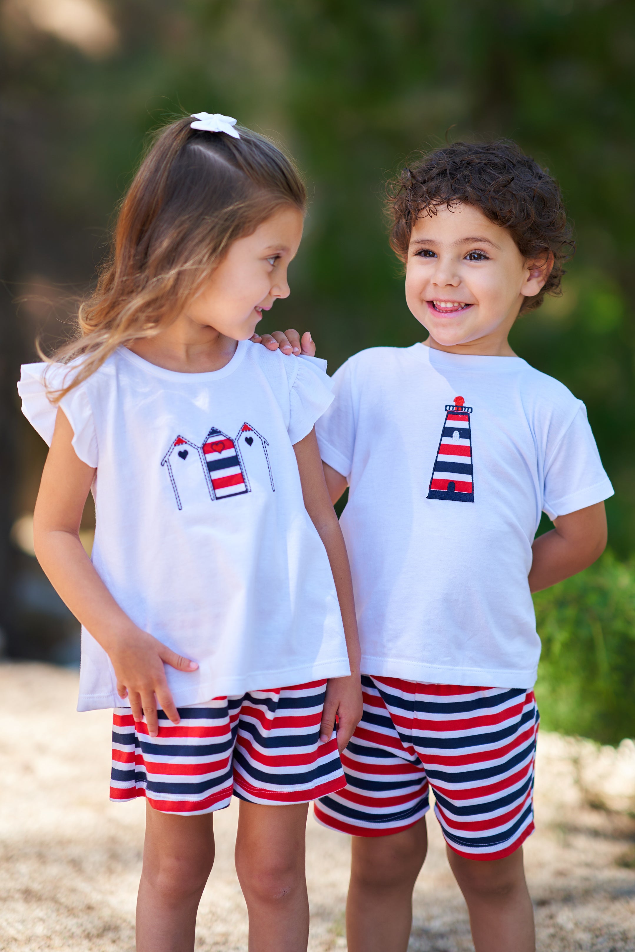 Stylish Silvana Red & Navy Striped Blouse & Shorts Set - Trendy Summer Outfit for Women - Perfect for Beach Vacations, Casual Outings & Date Nights