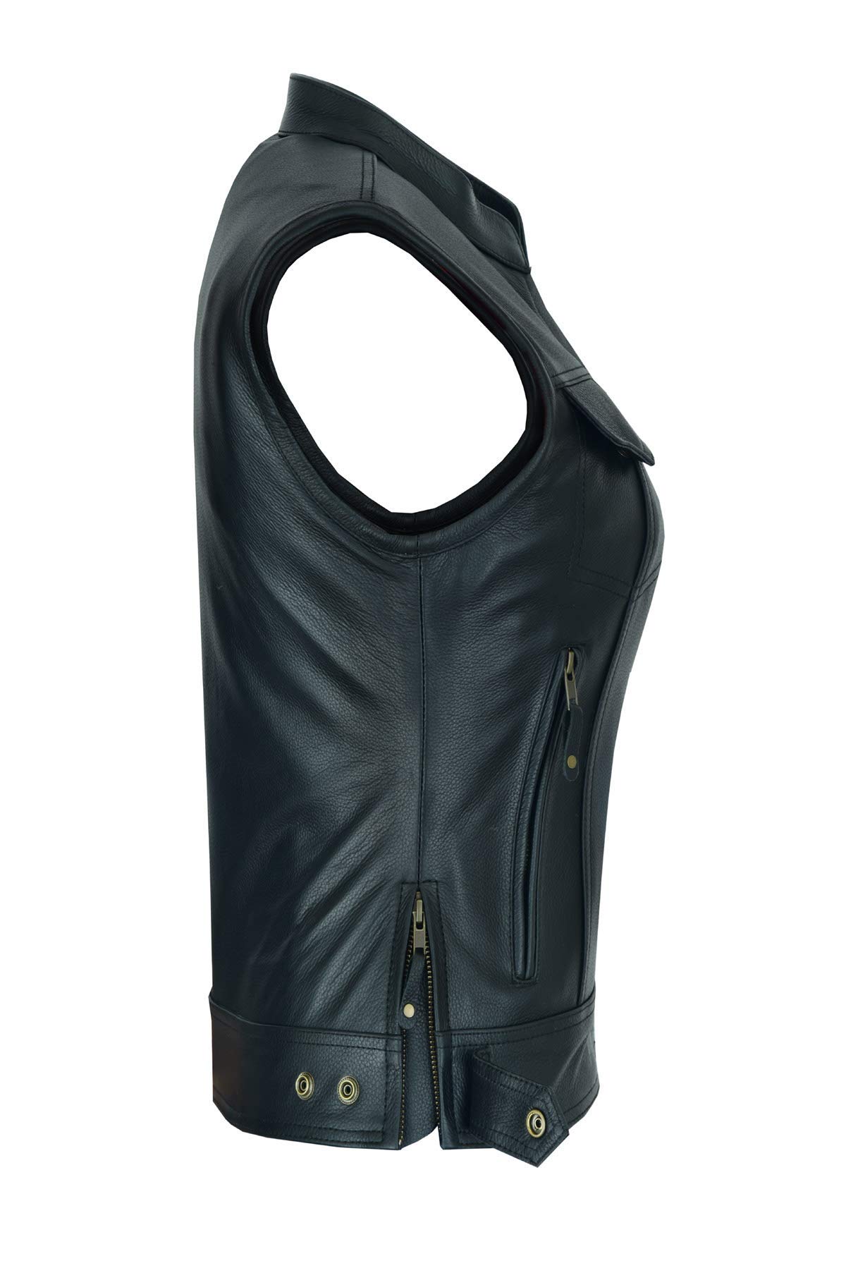 Women's Top Grain Cowhide Motorcycle Leather Vest - Soft & Thick Biker Jacket for Riding, Club Style Fashion | Perfect for Motorcycle Enthusiasts, Biker Events & Casual Outfits