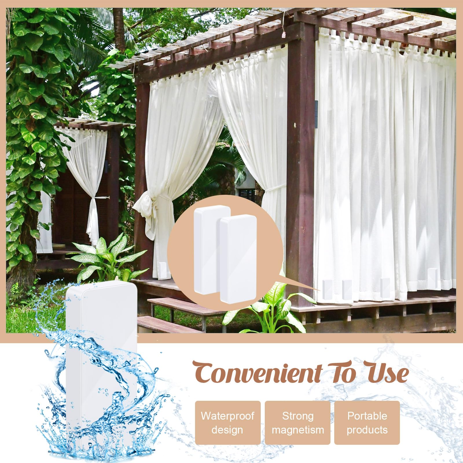 24 Pack Waterproof Magnetic Curtain Weights - Heavy Duty Drapery Weights for Outdoor Curtains, Shower Liners, Tablecloths & Flags - Windproof Home Decor for Patio, Garden & Bathroom (White)