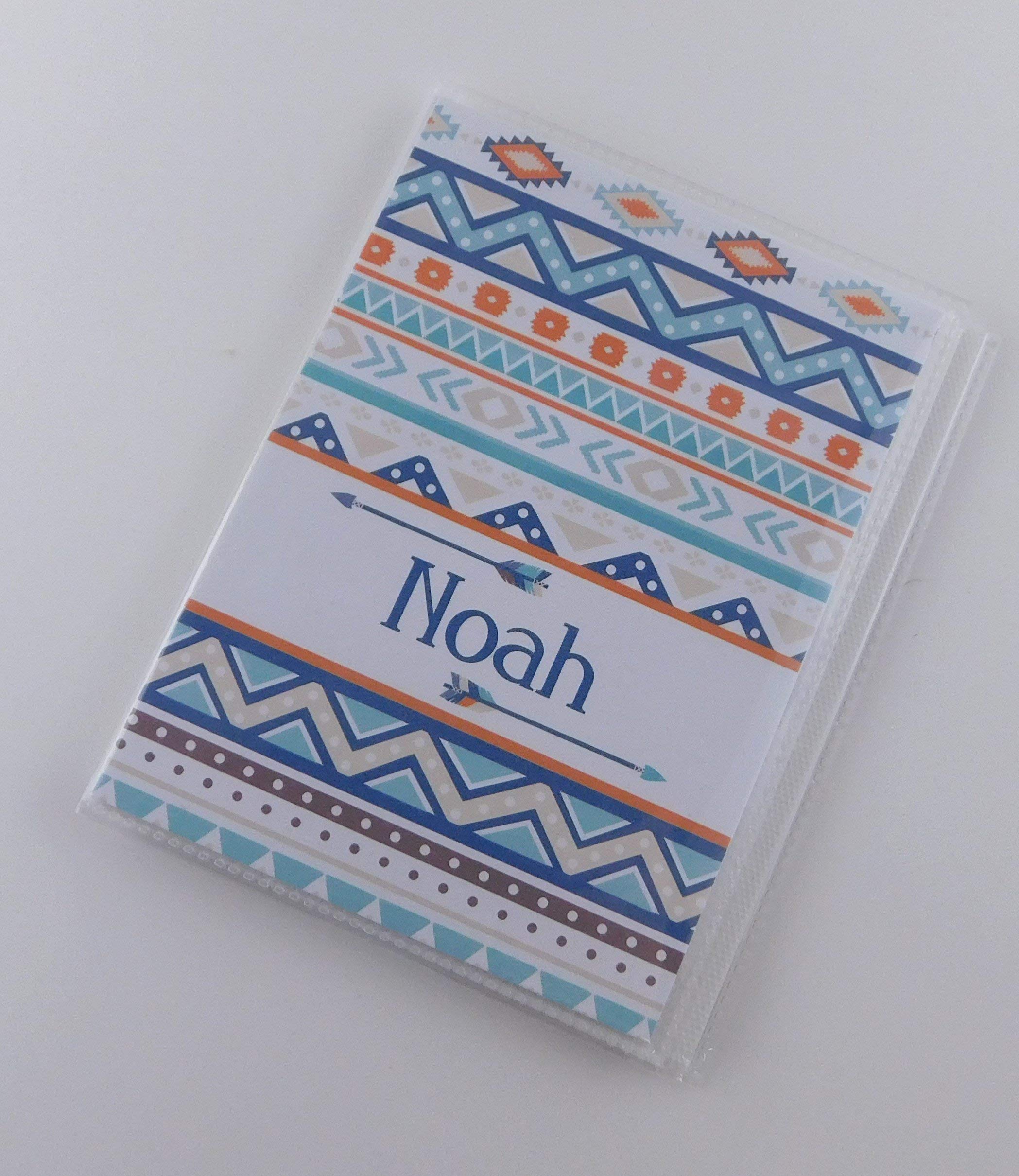 4x6 & 5x7 Photo Album for Baby Showers - Tribal Wild One Themed Baby Boy Birthday Scrapbook in Teal Blue Coral Woodland Design | Perfect for First Birthday Parties & Nursery Decor
