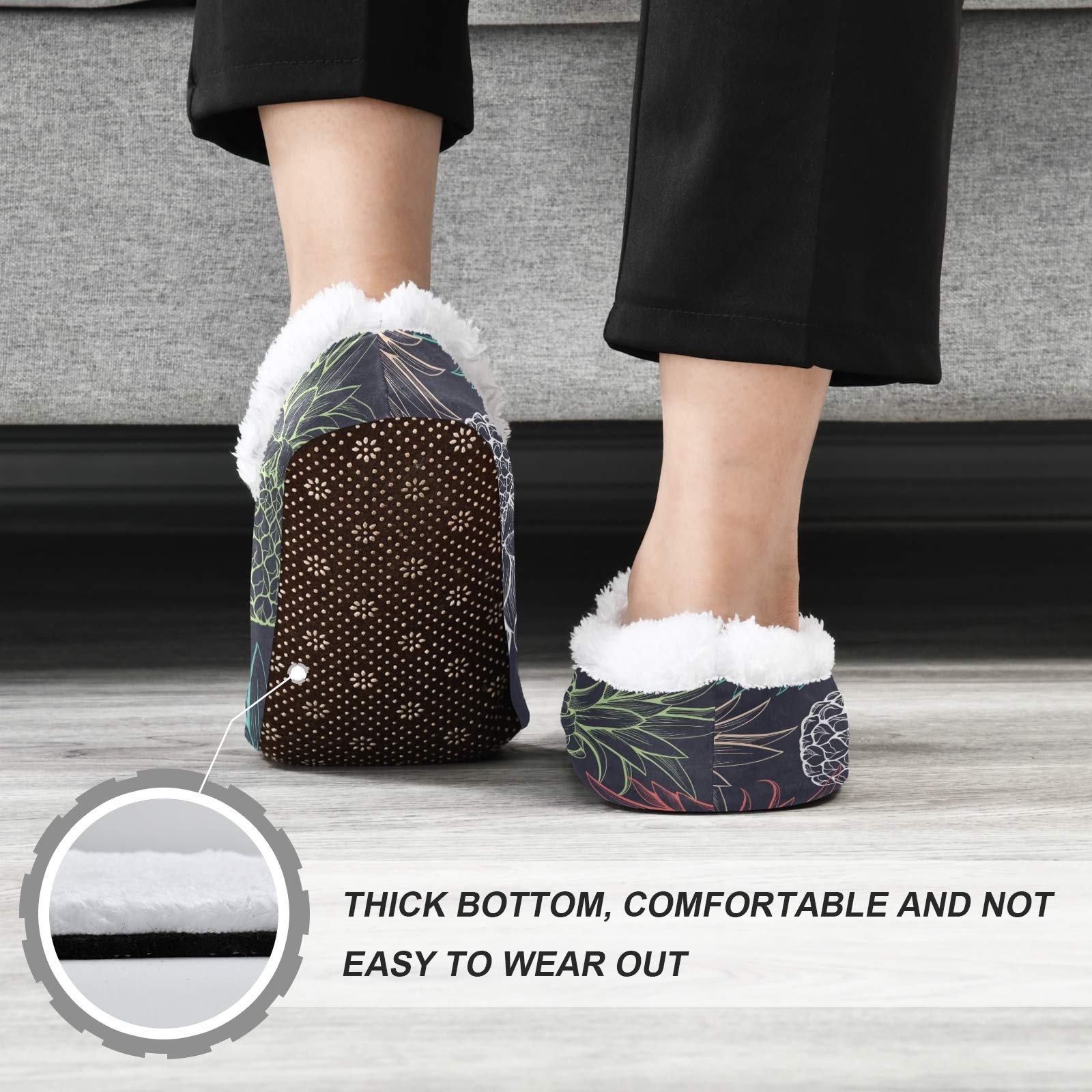 Comfy Pineapple Fruit House Slippers for Women & Men - Soft Warm Indoor Bedroom Shoes for Relaxing at Home | Perfect Gift for Summer Beach Vacation