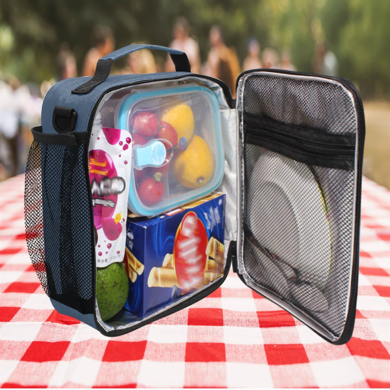 Retro British Flag Crown Insulated Lunch Box - Reusable Thermal Cooler Tote Bag with Shoulder Strap for Kids, Students & Adults - Perfect for School, Work, Picnics & Outdoor Travel