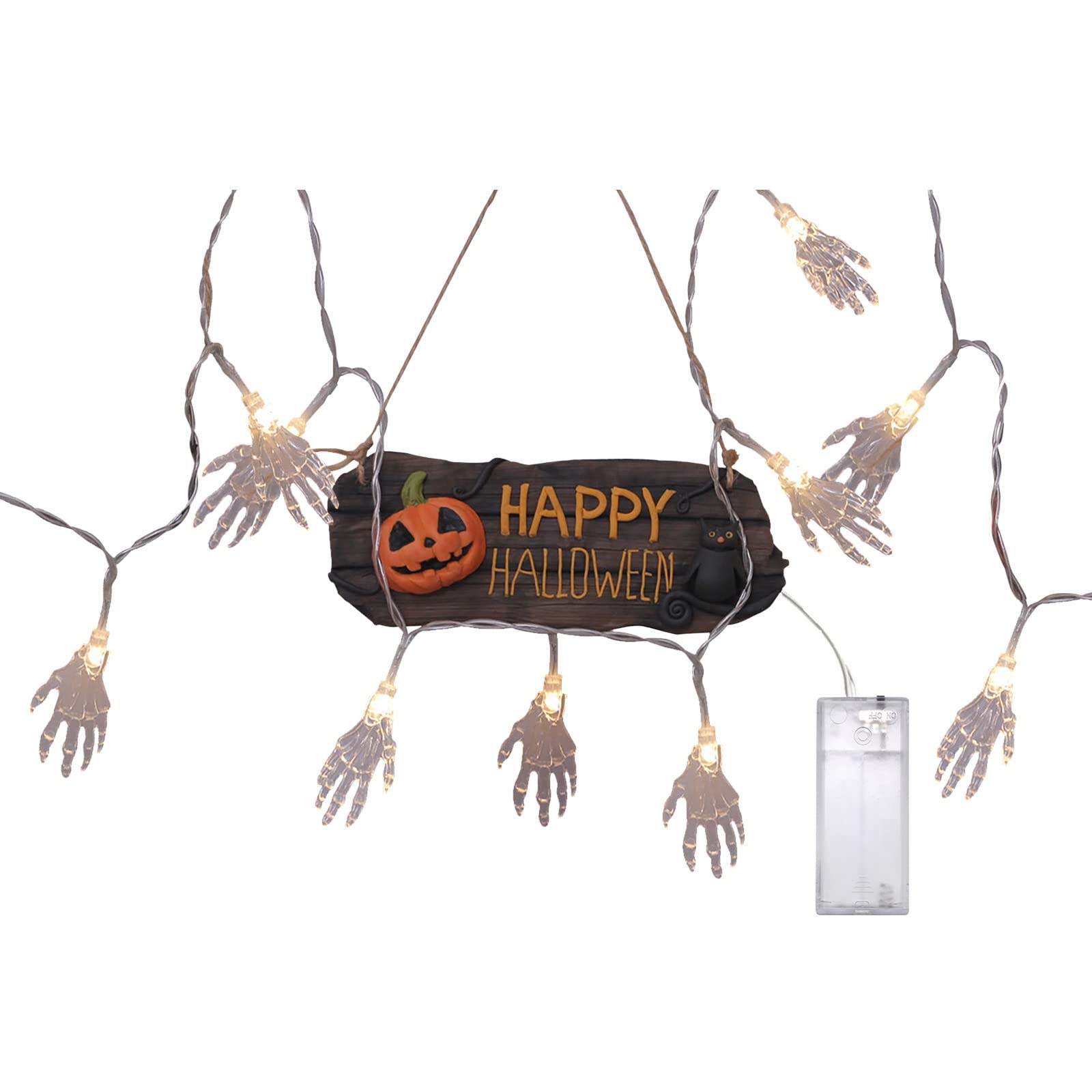 Halloween LED String Lights - Battery Powered Waterproof Party Lights for Outdoor Decorations, Backyard Fences, Porch & Ice Skating Rink - Perfect for Halloween Parties, Home Decor & Seasonal Celebrations