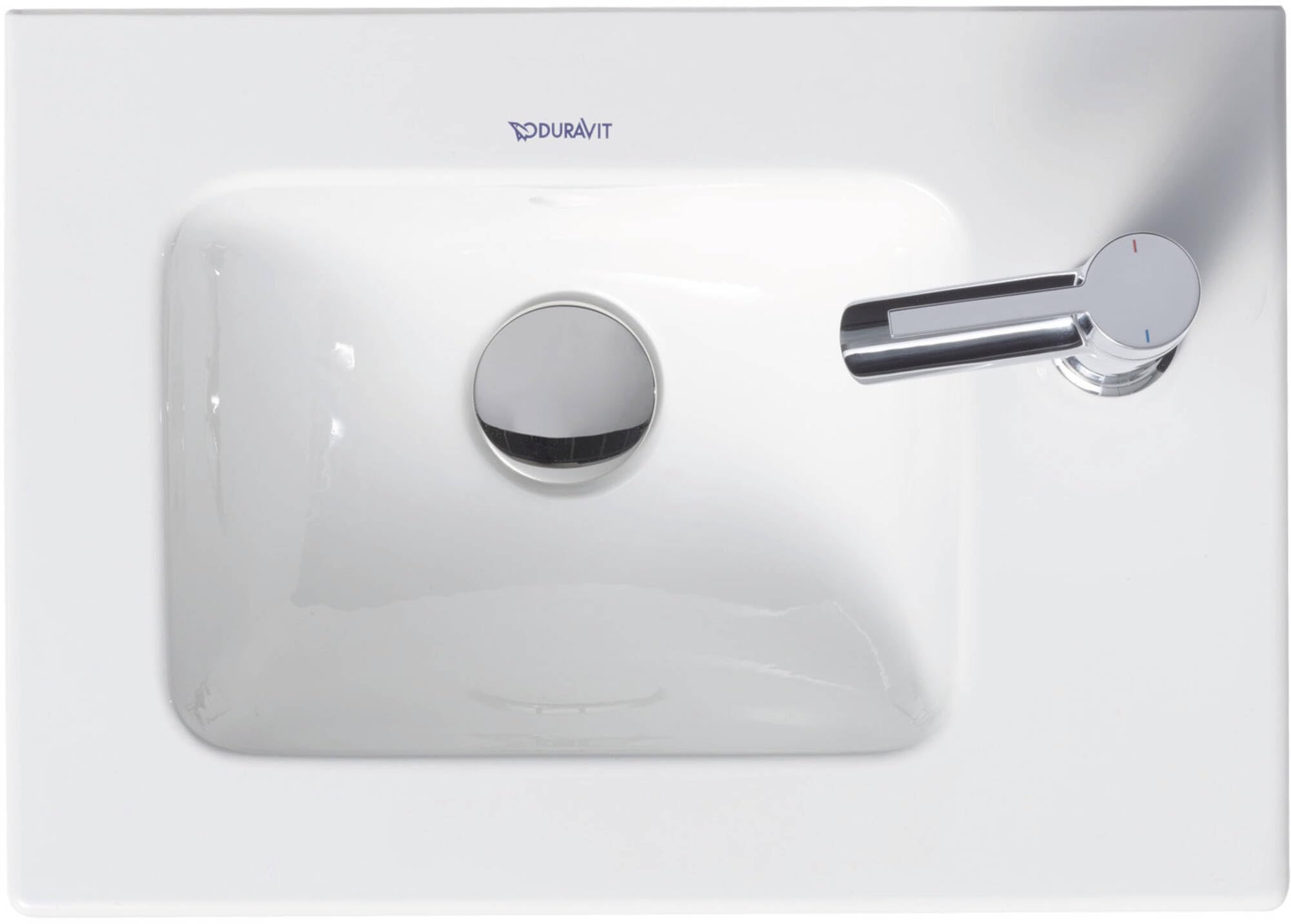 Duravit ME by Starck Small Handrinse Sink White - Compact Bathroom Sink for Powder Rooms, Guest Baths & Small Spaces | Modern Minimalist Design