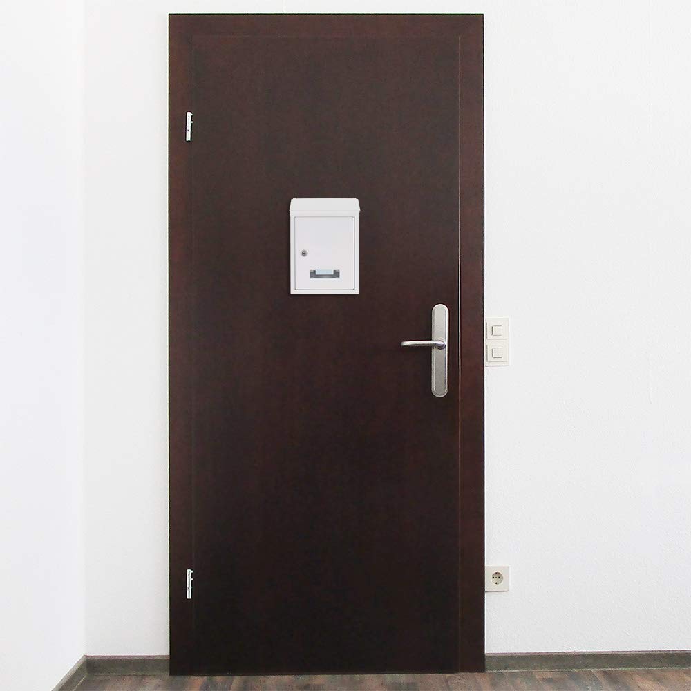 Udine Steel Post Box - White | Durable Outdoor Mailbox for Home & Office | Weather-Resistant & Secure Mail Delivery Solution