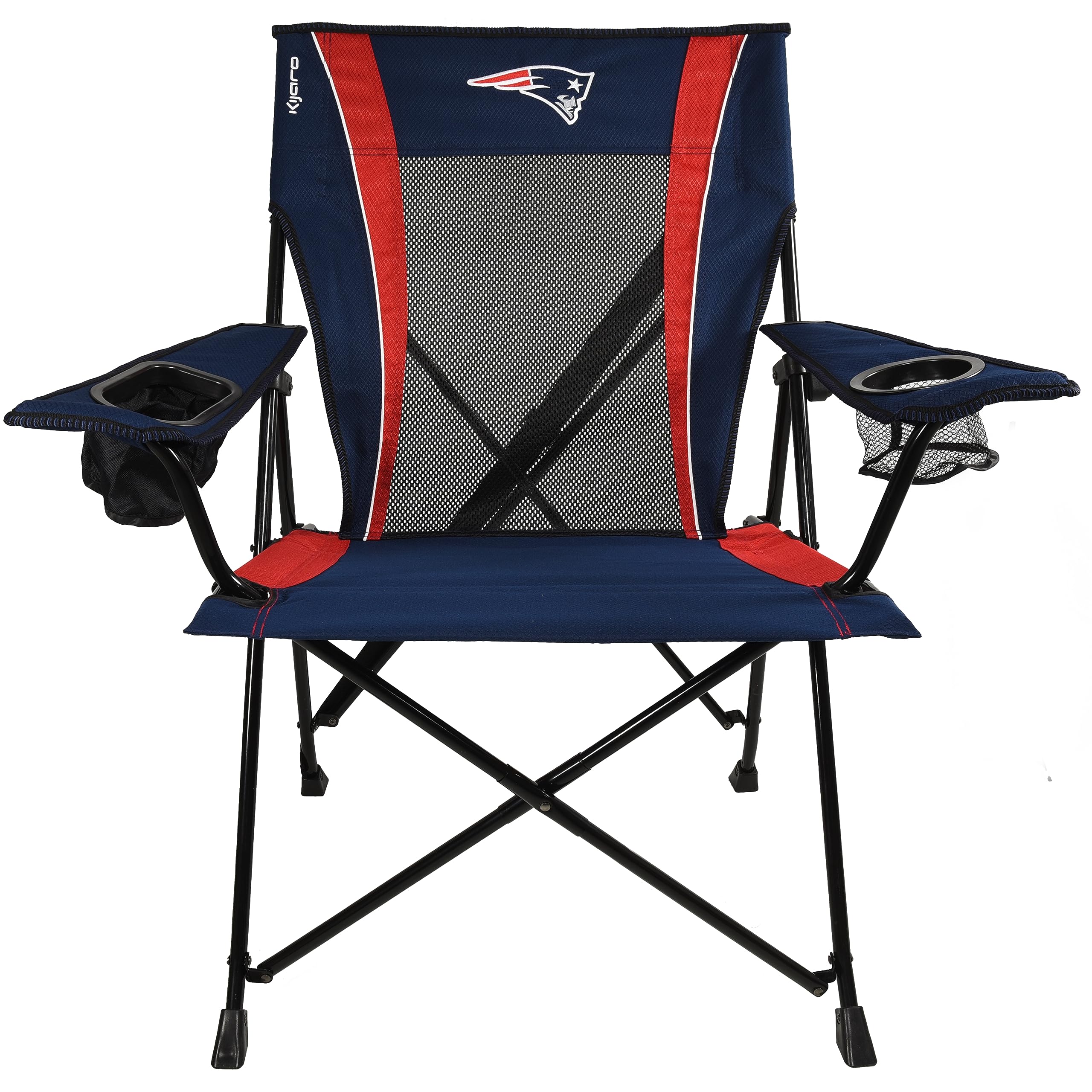 Kijaro Dual Lock Pro NFL Folding Camping Chair with Cup Holder - New England Patriots Edition - Portable Sports Fan Chair for Tailgating, Beach, Concerts & Outdoor Events (26