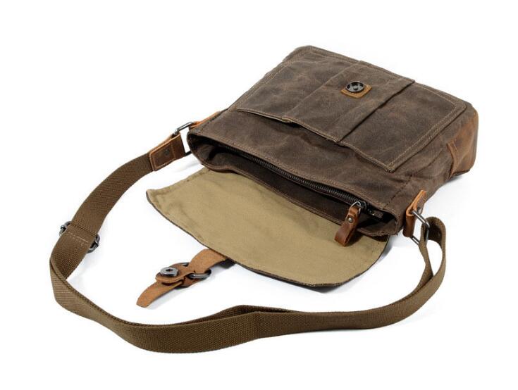 Women's Small Canvas Messenger Bag - Grey, Brown, Green - Perfect for Work, Travel & Everyday Use