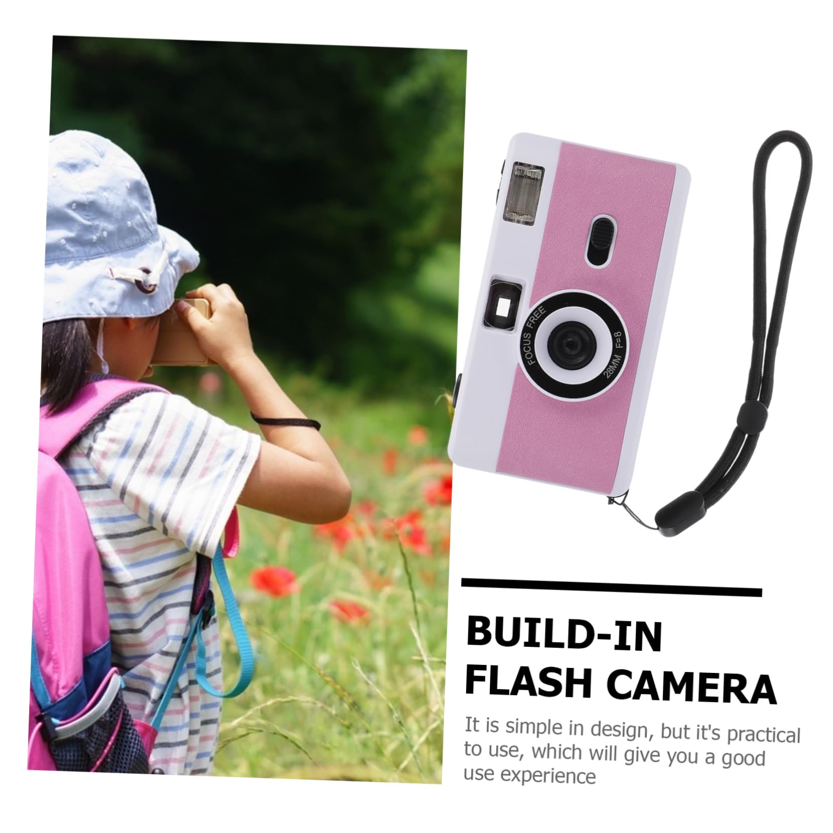 Housoutil 6-Pack Retro Film Cameras with Built-in Flash - Mini Plastic Reusable Vintage Cameras for Travel Photography, Parties & Weddings - White ABS Retro Photo Cameras