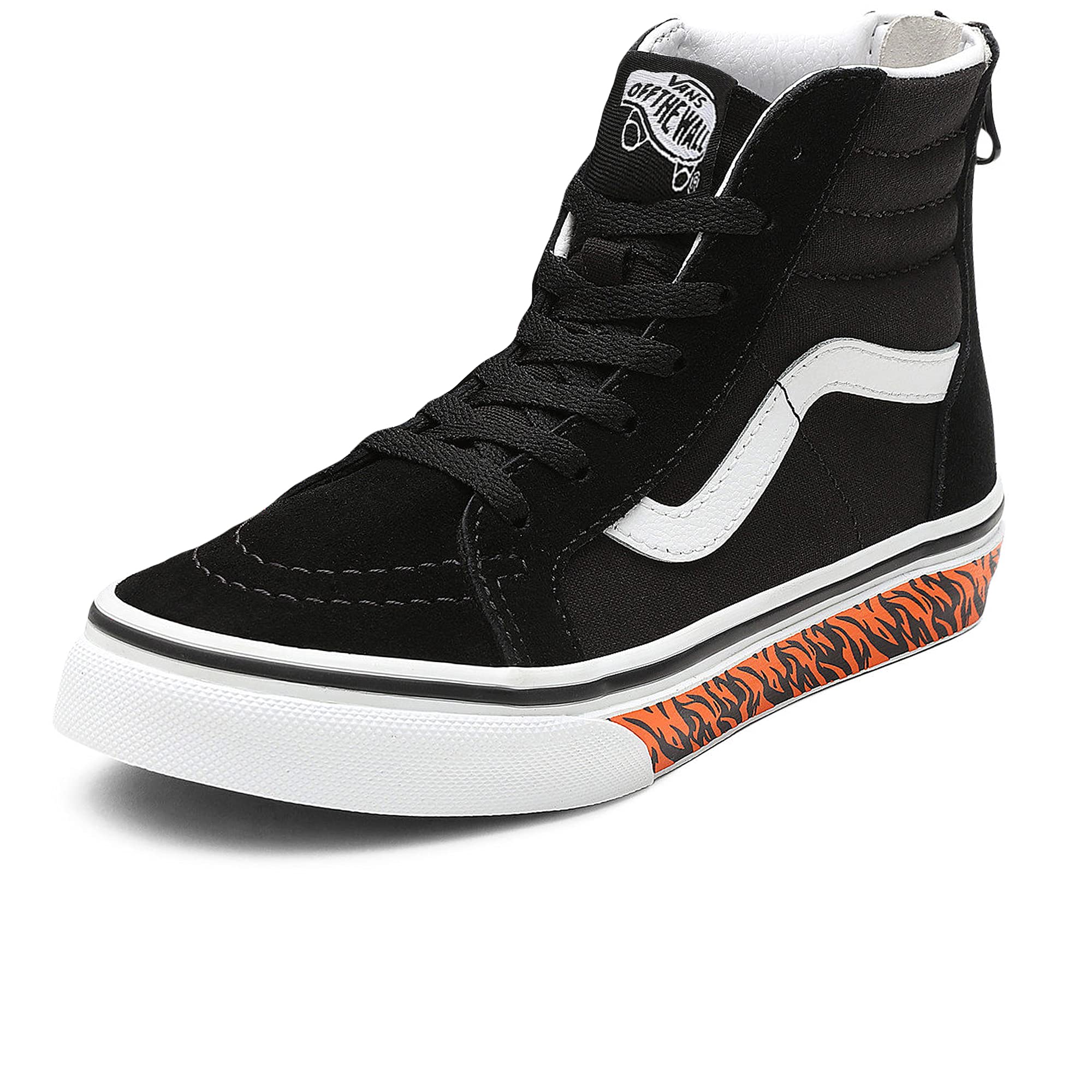 Vans Unisex Sk8-Hi Sneakers for Kids - Medium (4.5) Tiger/Black | High-Top Skate Shoes for Boys & Girls | Perfect for School, Skateboarding & Casual Wear