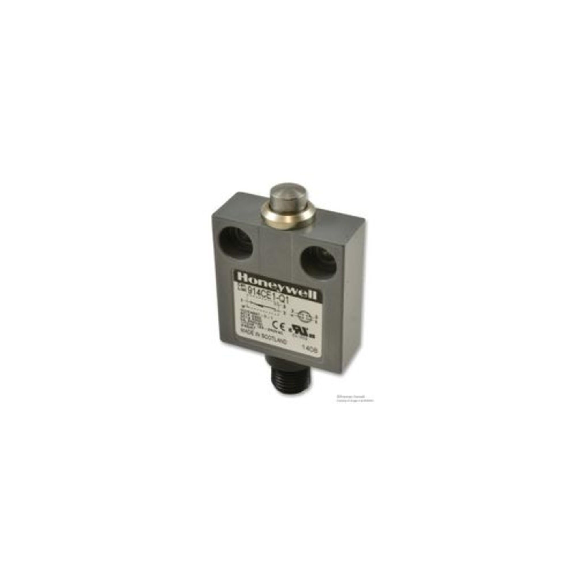 Honeywell 914CE1-Q1 Miniature SPDT Enclosed Switch with Top Plunger & AC Style Connector - Ideal for Industrial Control Panels, Automation Systems, and Electronic Devices