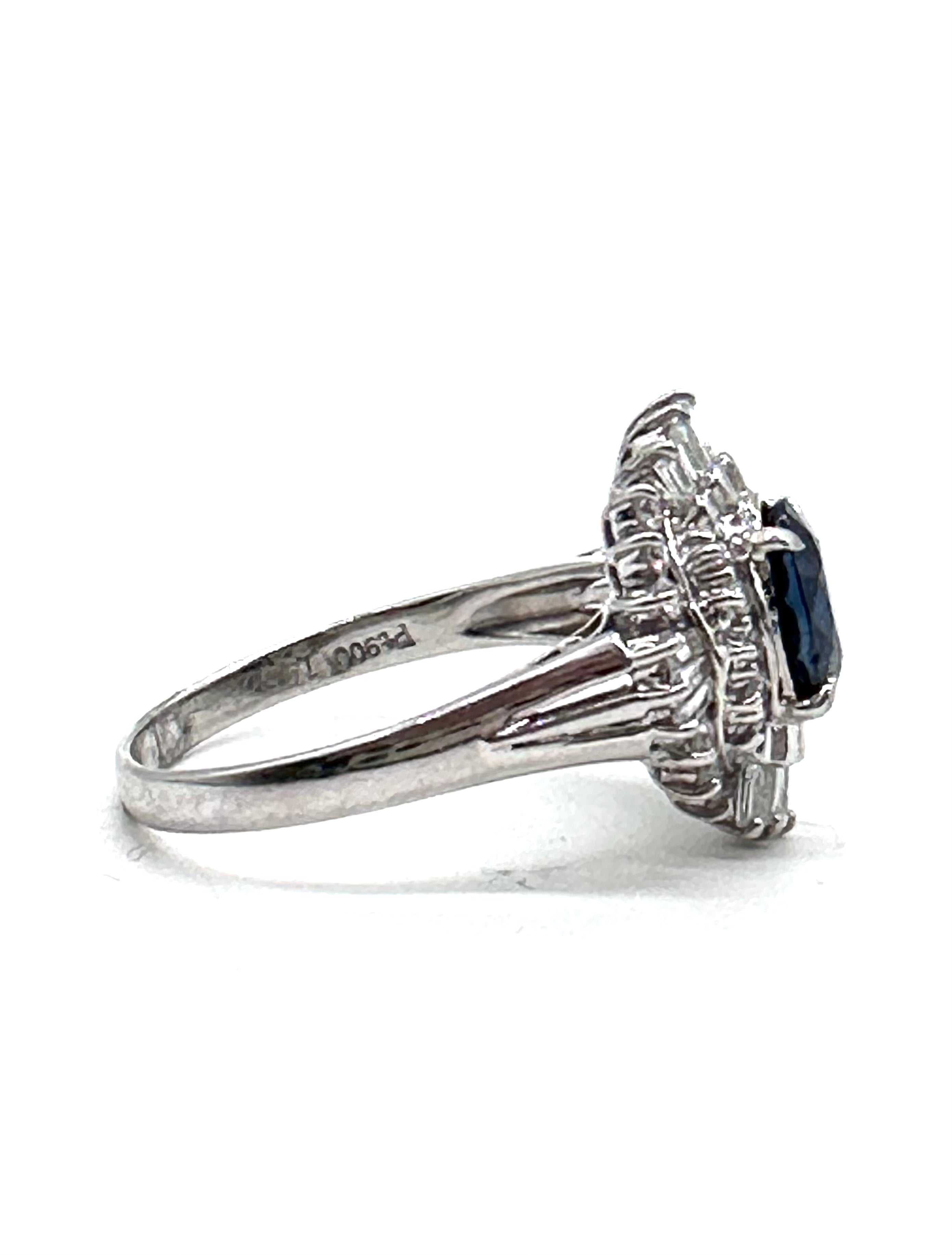 Exquisite 14K White Gold Sapphire and Diamond Engagement Ring for Women | Elegant Wedding, Anniversary & Gift Jewelry | Perfect for Proposals, Bridal & Special Occasions