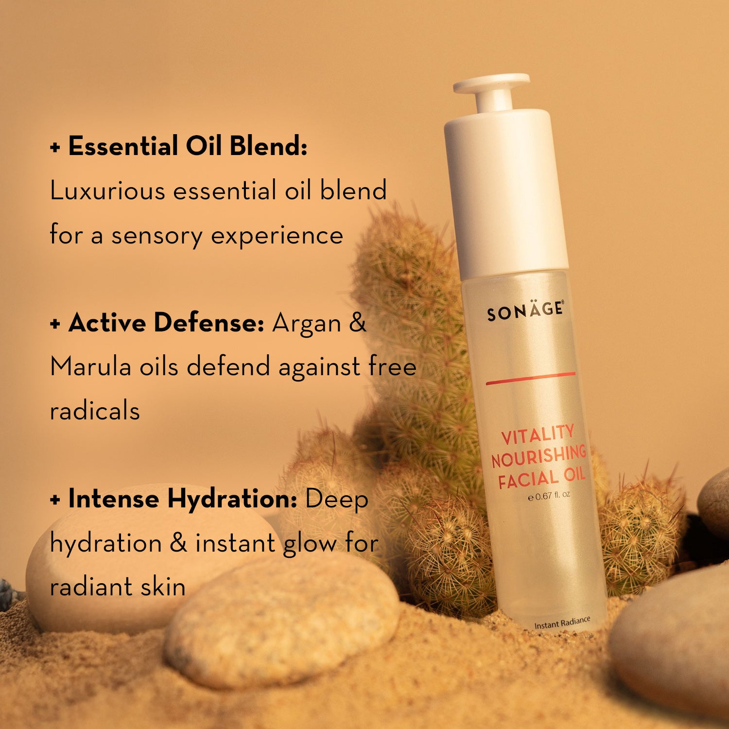 Vitality Nourishing Facial Oil - Organic Anti-Aging Face Serum for Glowing Skin | Day & Night Hydration for Dry & Sensitive Skin | Perfect for Daily Skincare Routine & Spa Treatments