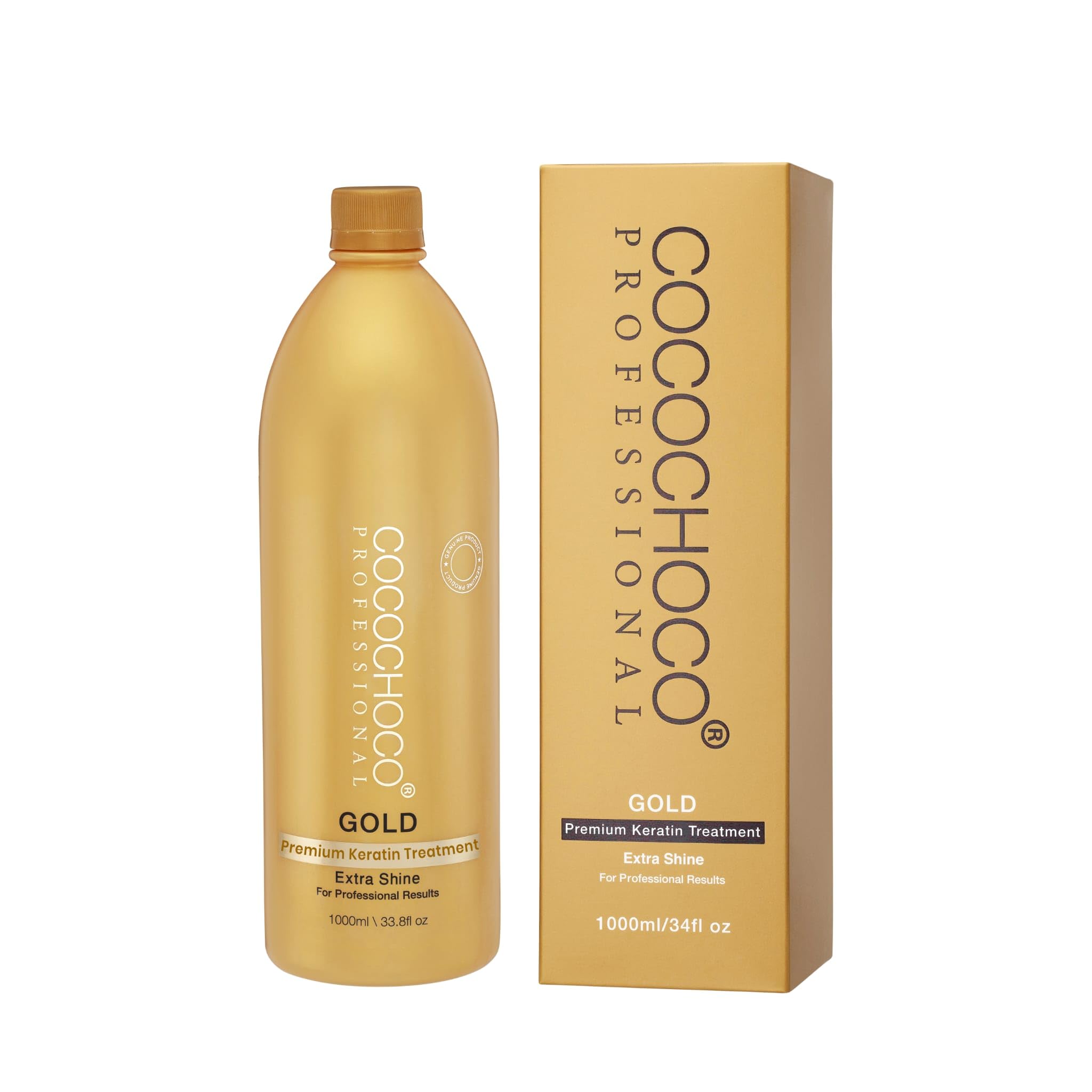 COCOCHOCO GOLD Brazilian Keratin Hair Treatment 1000ml - Professional Blowout & Straightening for Smooth, Frizz-Free Hair - Salon Quality at Home for All Hair Types