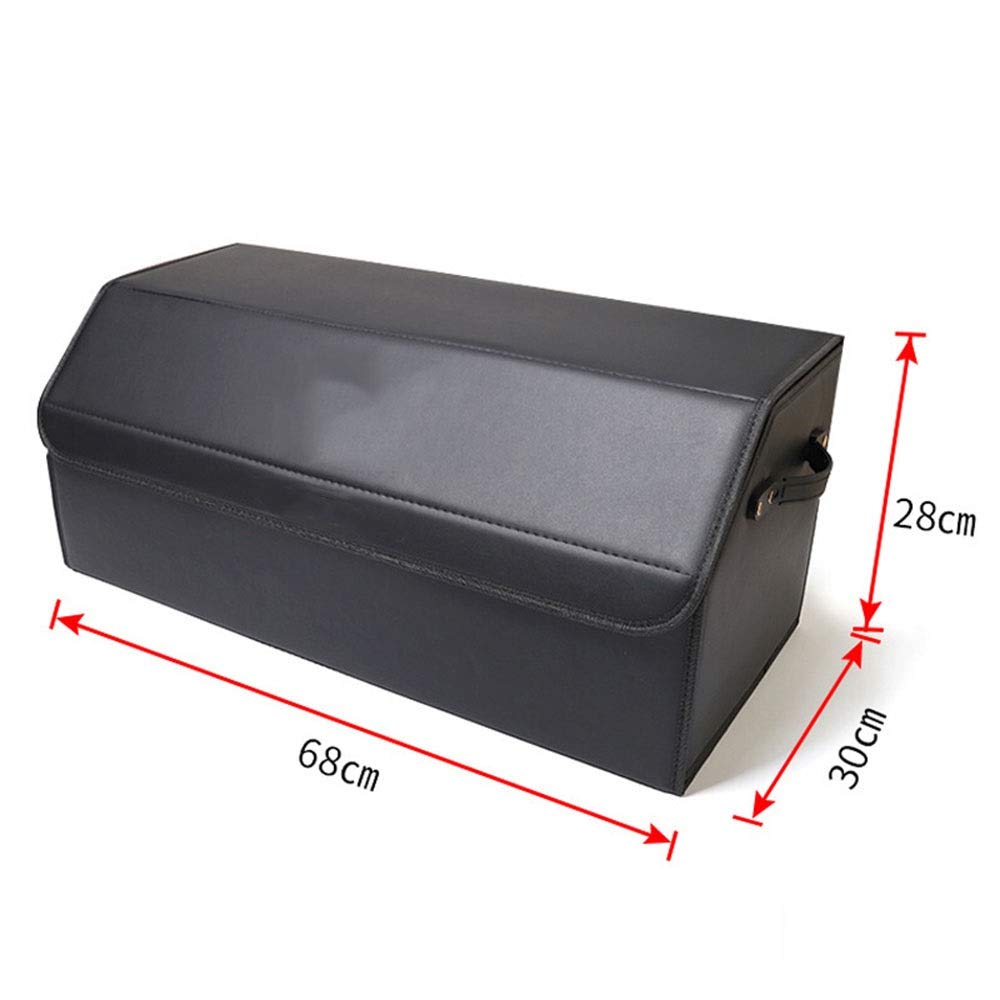 Durable Leather Foldable Car Trunk Storage Box - Expandable Organizer for SUV, Sedan & Truck - Perfect for Travel, Camping & Grocery Shopping (Large Size)